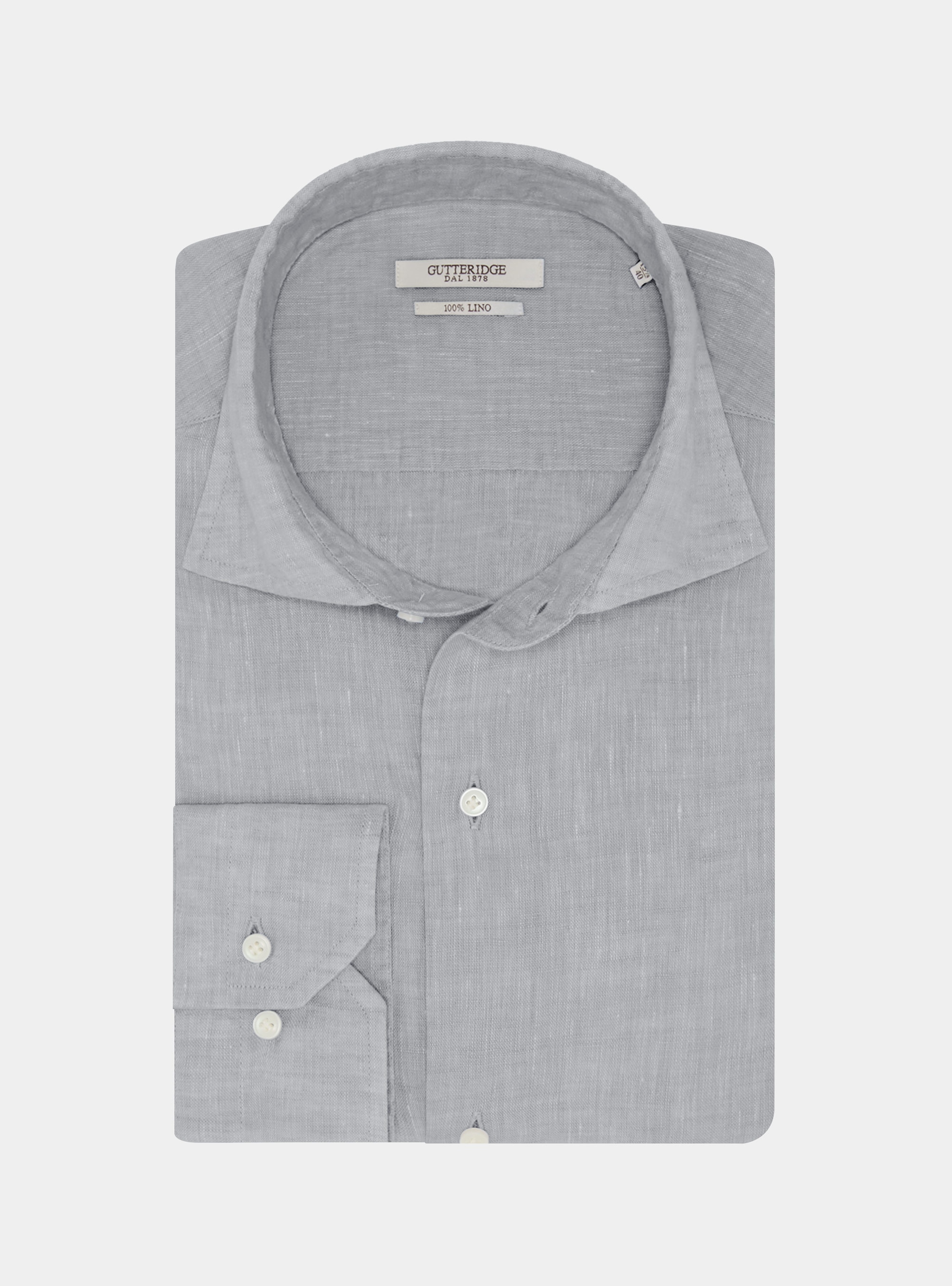 Camicia in puro lino, GRIGIO CHIARO MELANGE