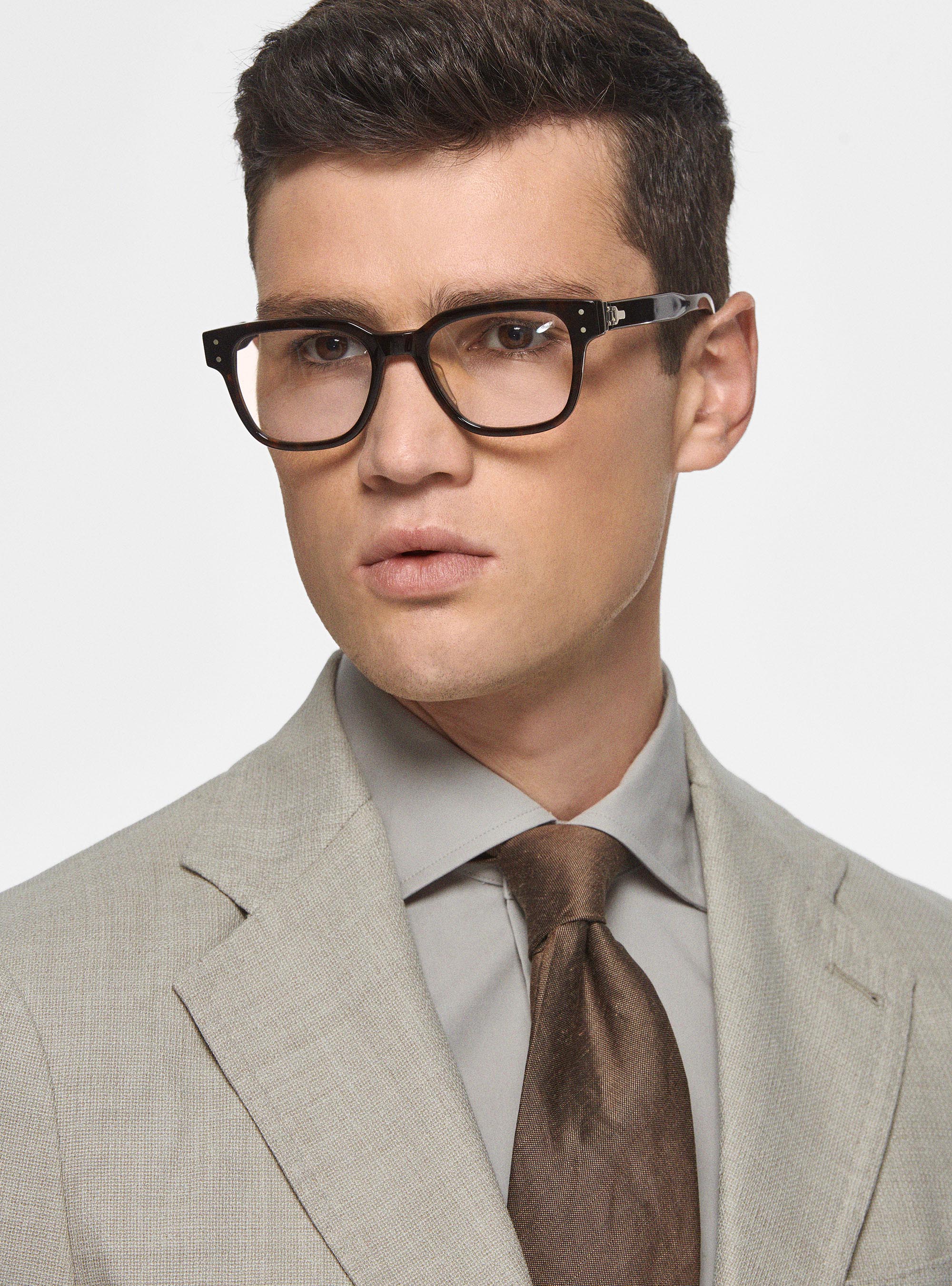 Micro-textured wool blazer, ECRU