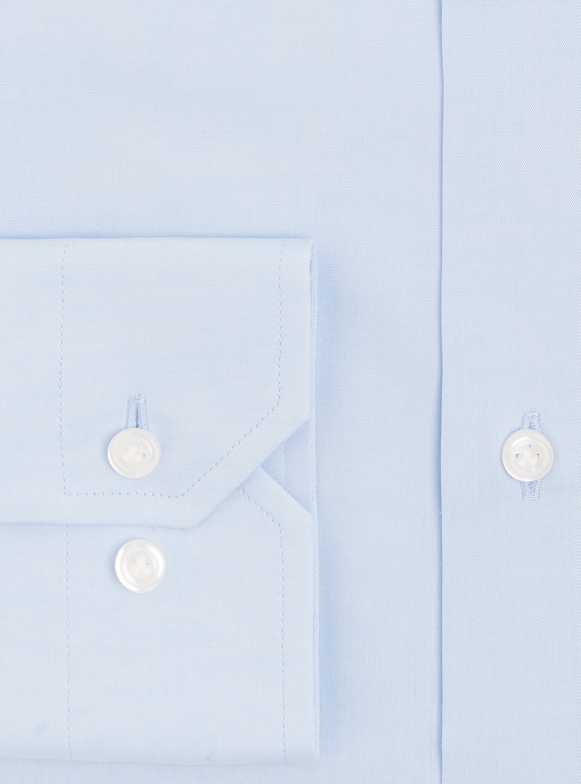 Camicia slim fit in popeline di cotone stretch, AZZURRO