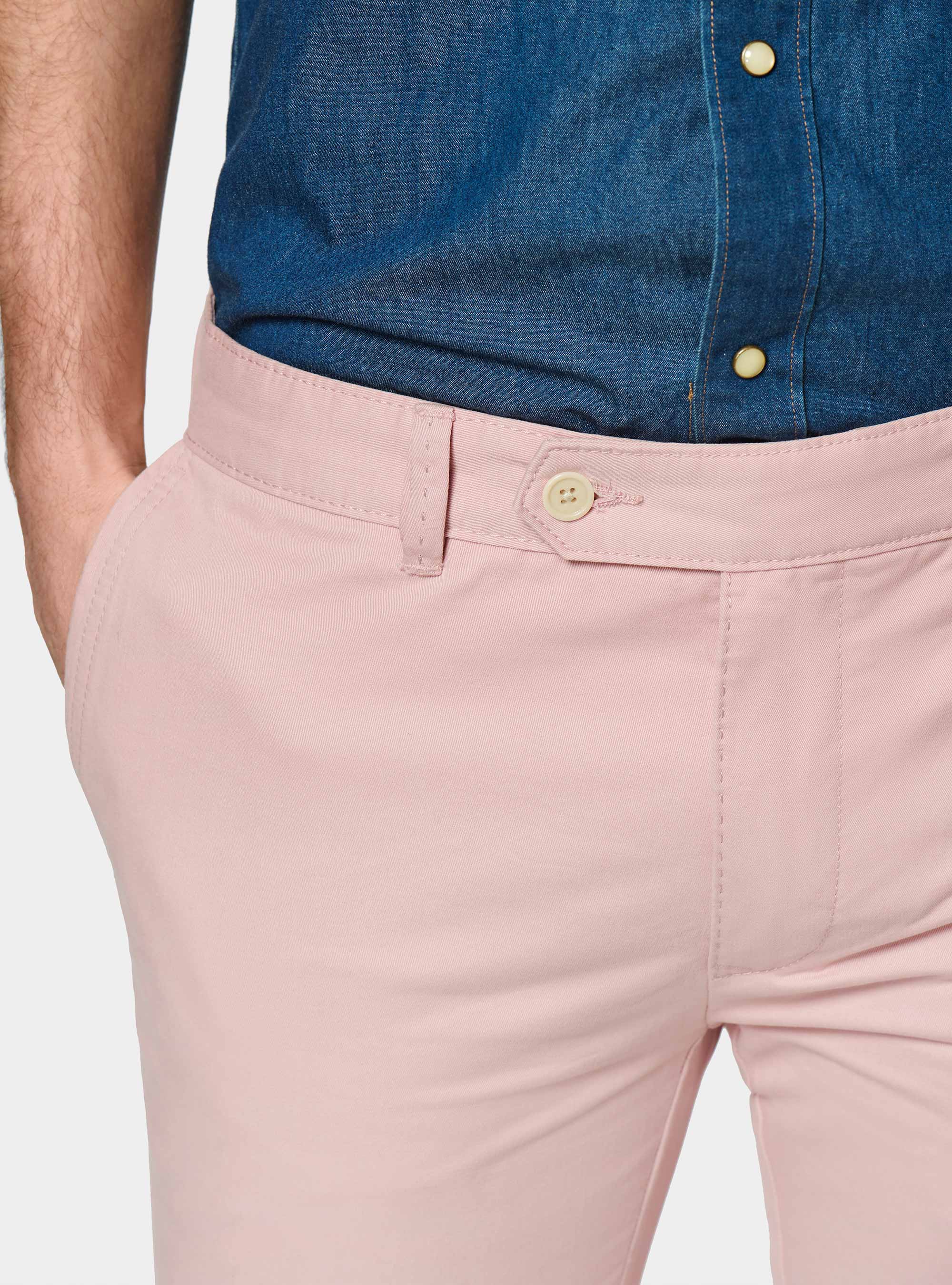 Pantalón chino slim fit de sarga de algodón, 0441C ROSA SCURO