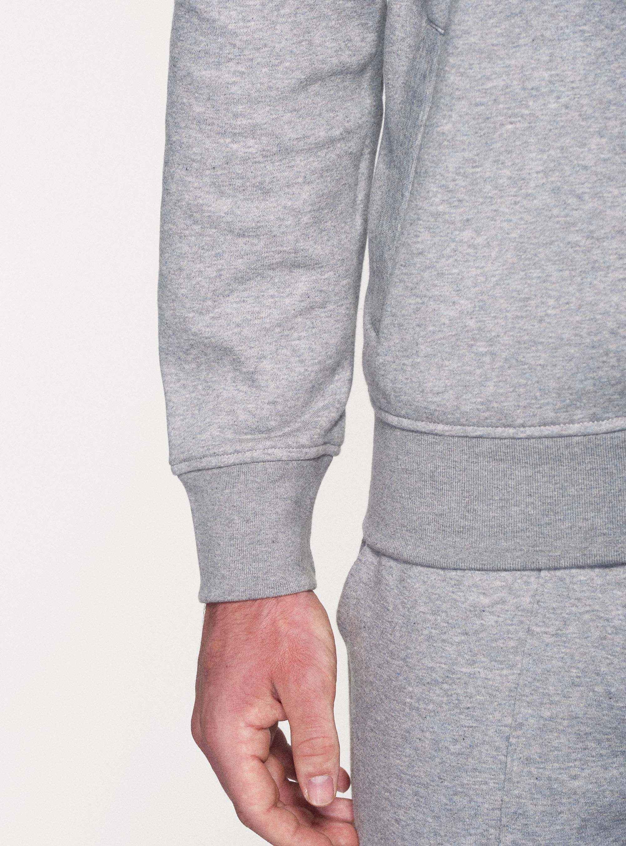 Cardigan in felpa con cappuccio, GRIGIO CHIARO MELANGE