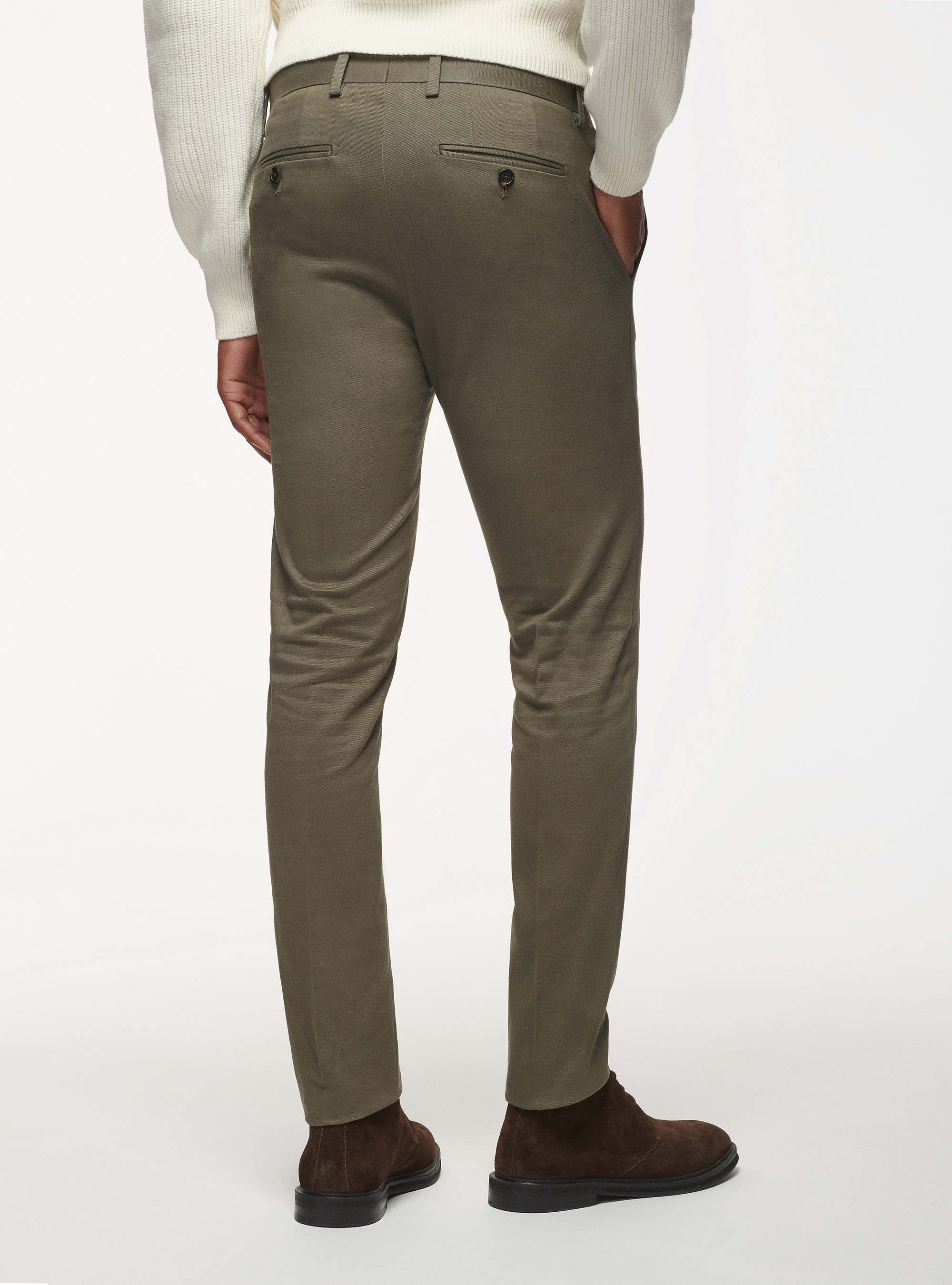 Pantaloni in cotone smerigliato, VERDE