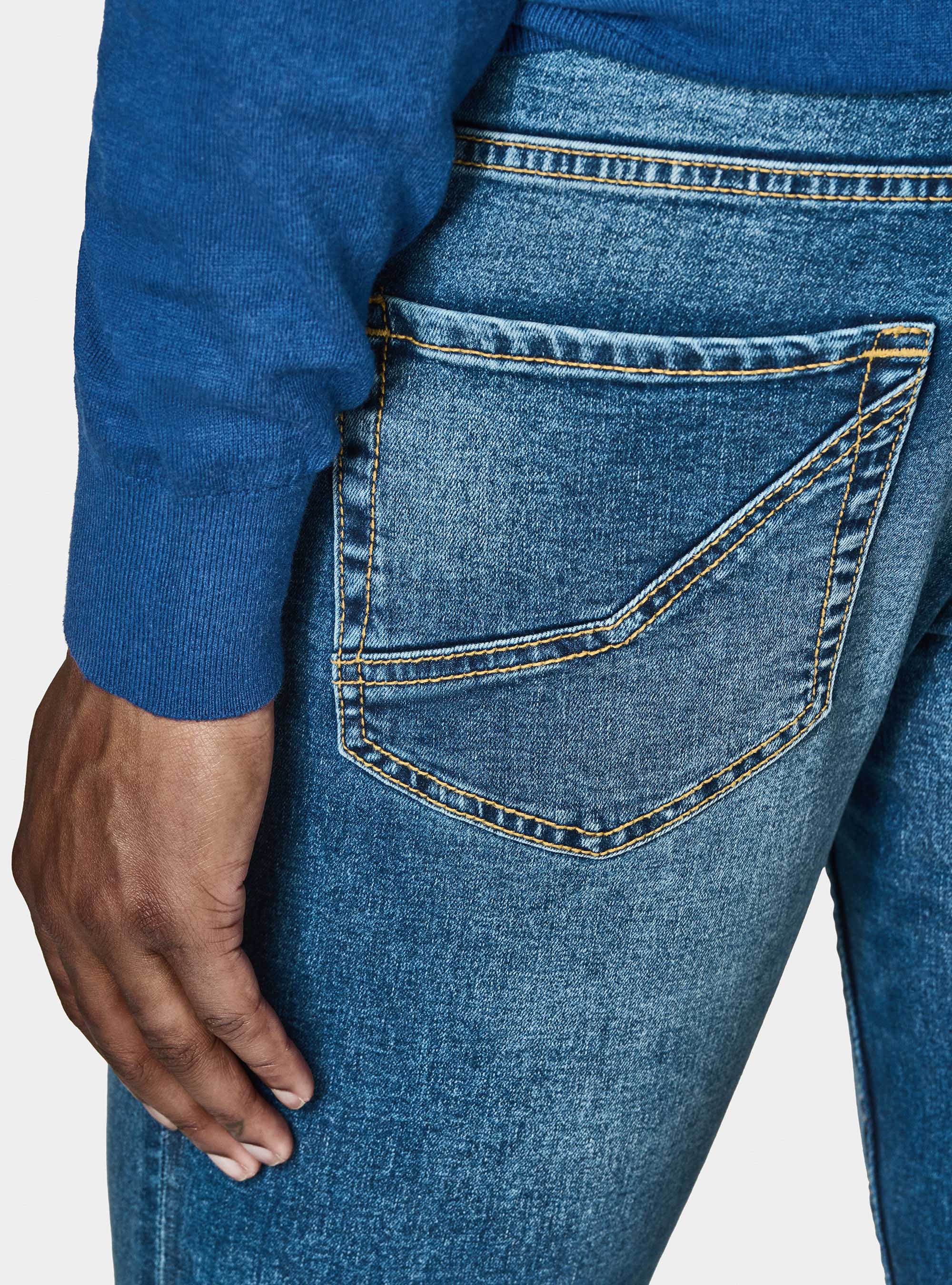 Tricot &agrave; col rond en coton soie et cachemire, BLEU ROYAL