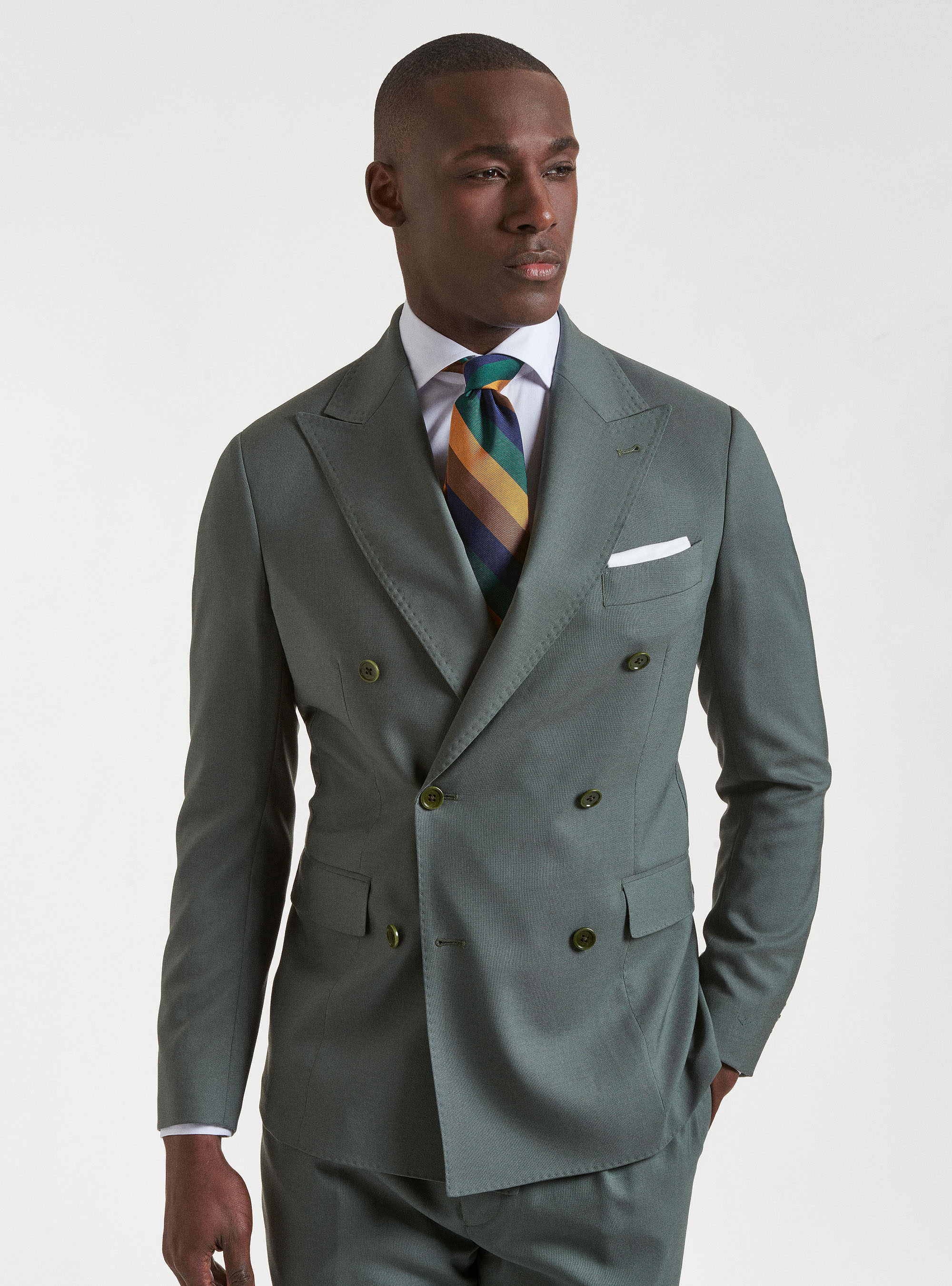 Doublebreasted slim fit blazer in pure wool Vitale Barberis Canonico