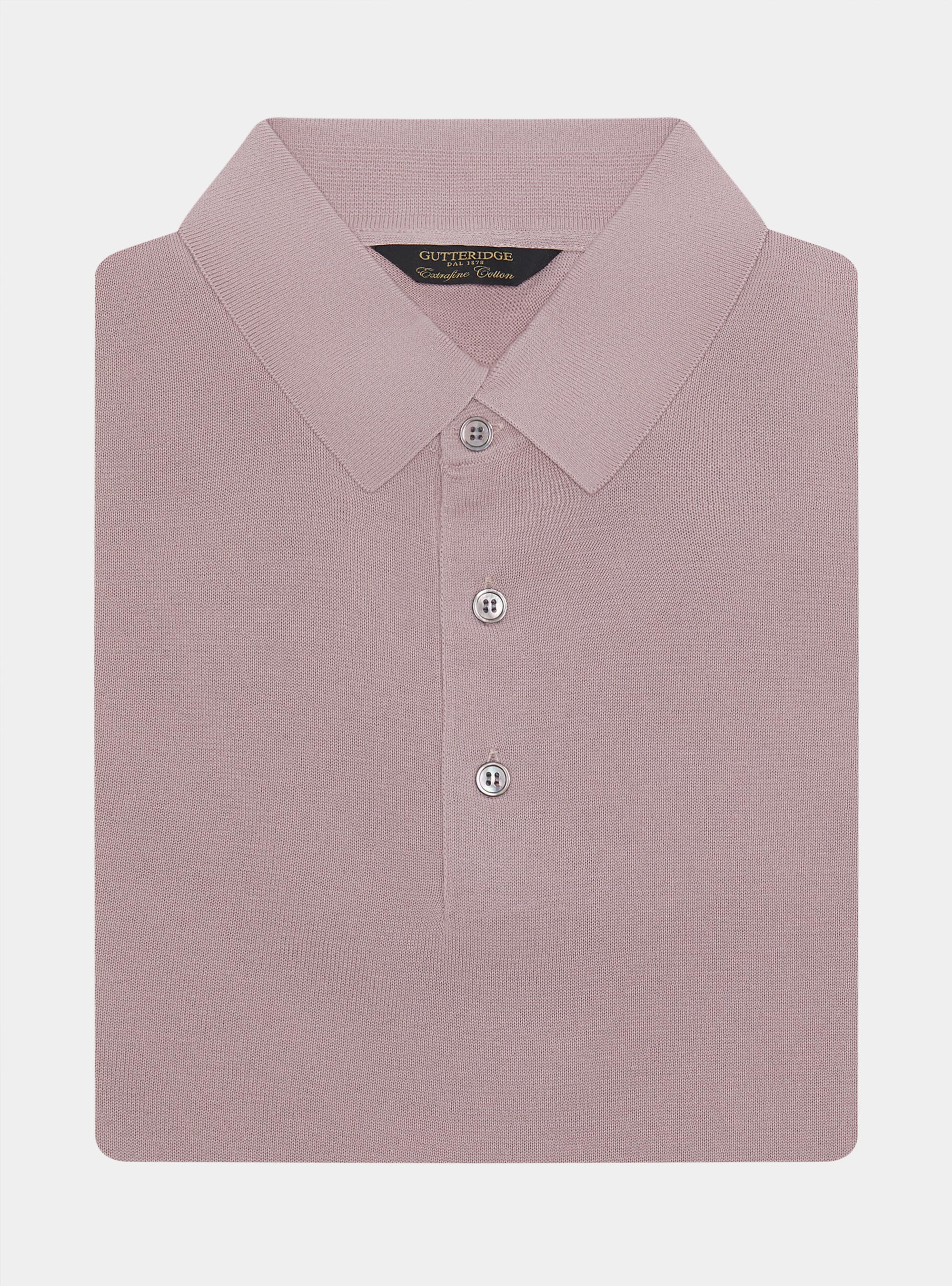 Polo de punto de algodón extrafino, 0441C ROSA SCURO