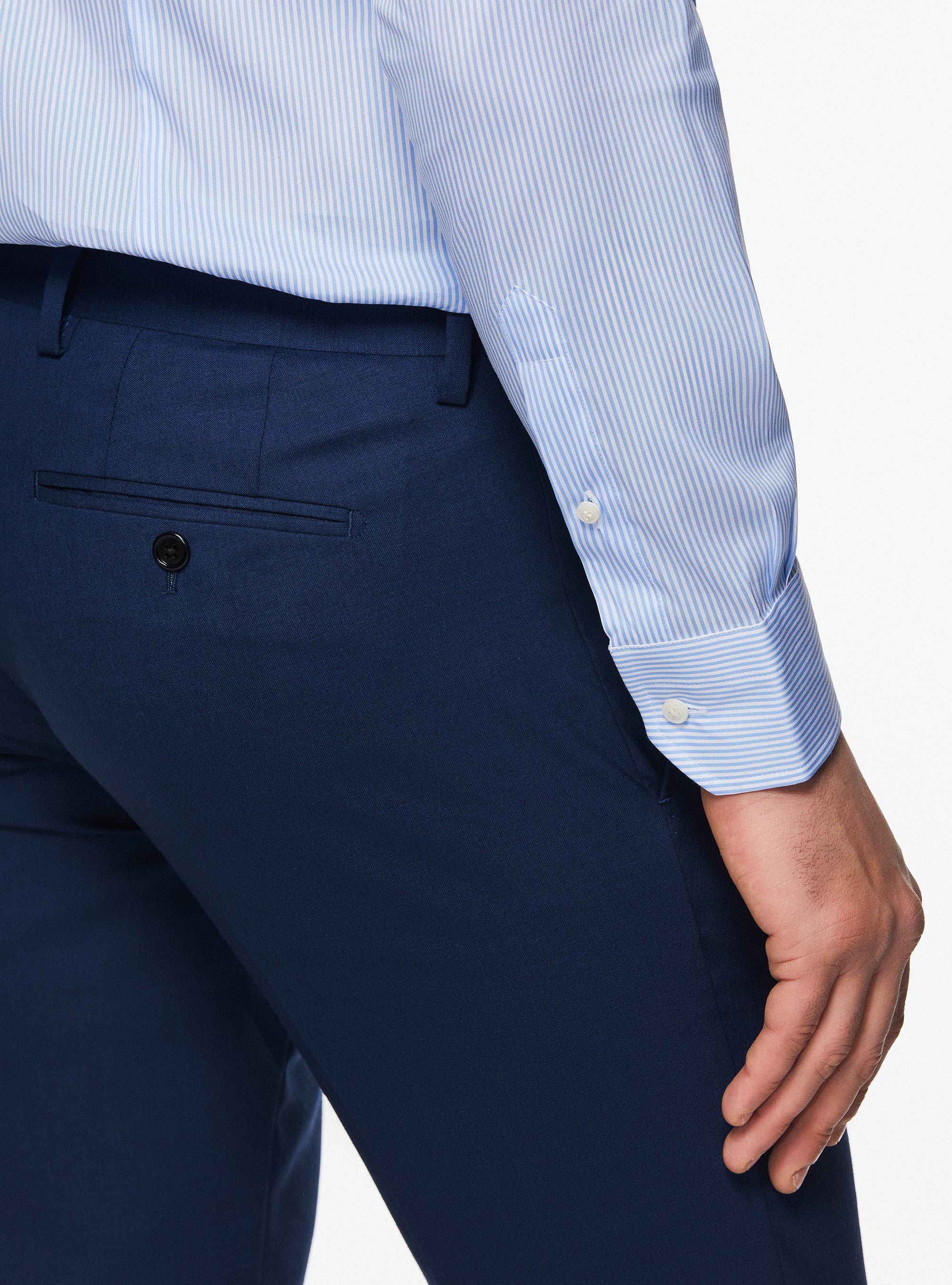 Pantaloni in pura lana superfine 120, BLU