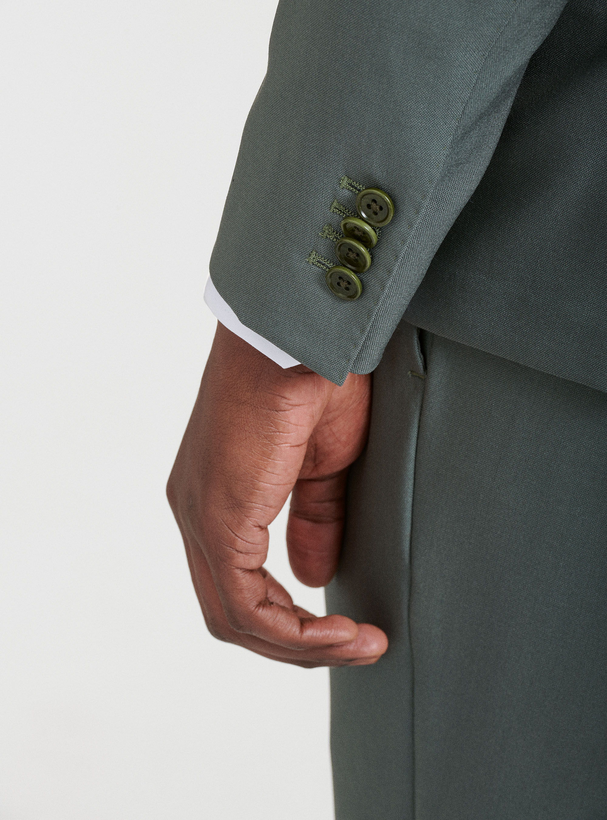 Giacca slim fit doppiopetto in pura lana Vitale Barberis Canonico, SALVIA 0602C