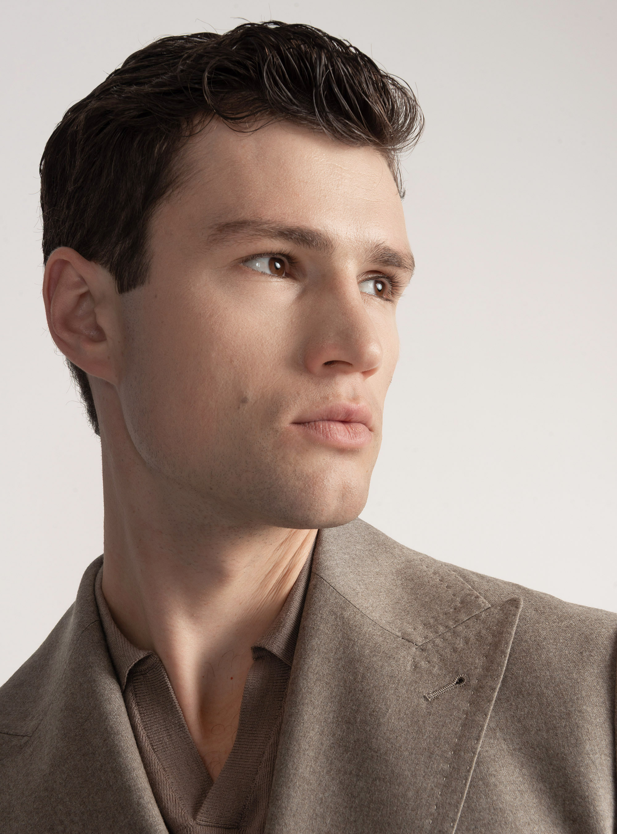 Vitale Barberis Canonico double-breasted flannel suit blazer, SAND