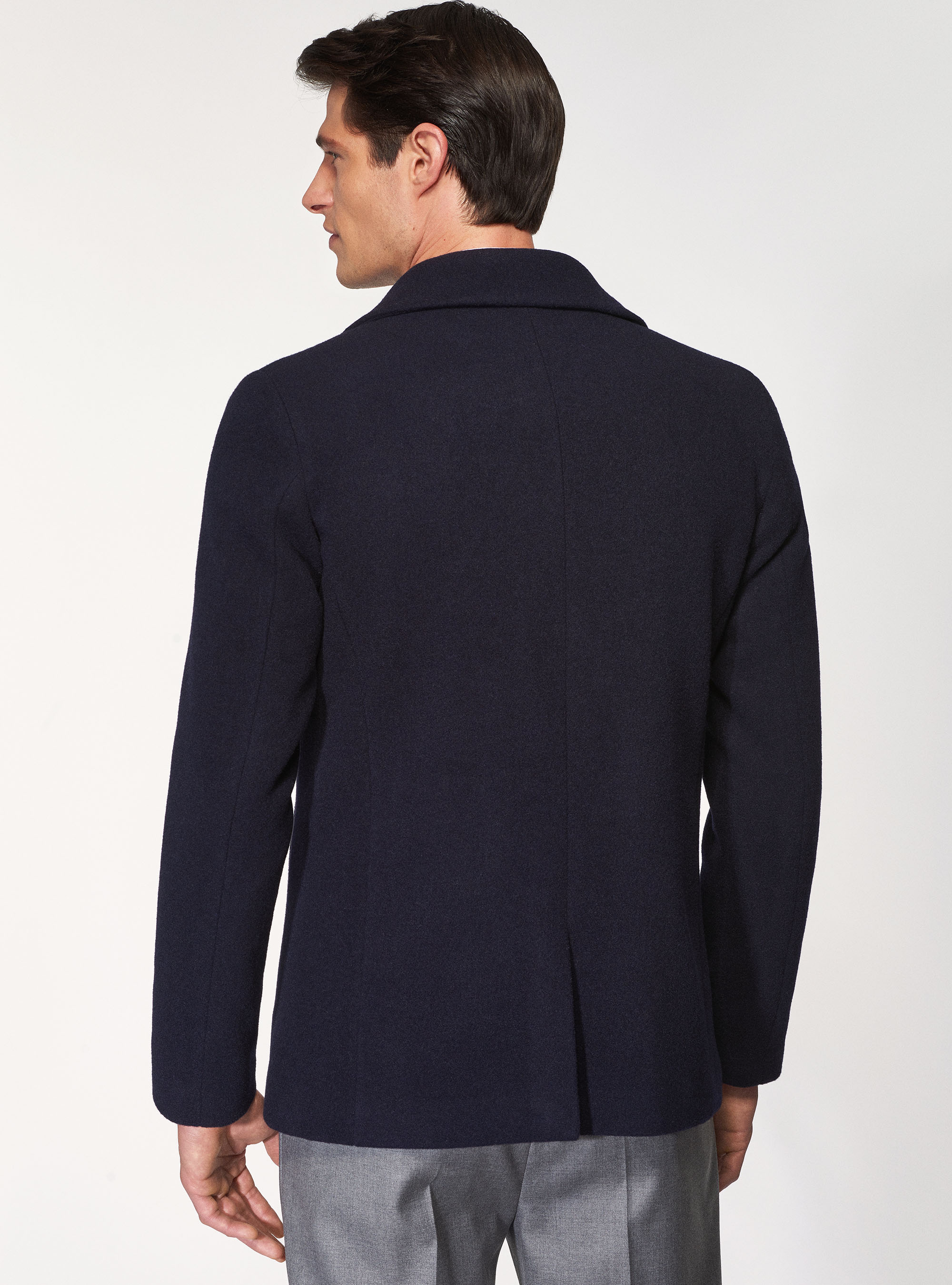 Peacoat in misto lana, BLU NAVY