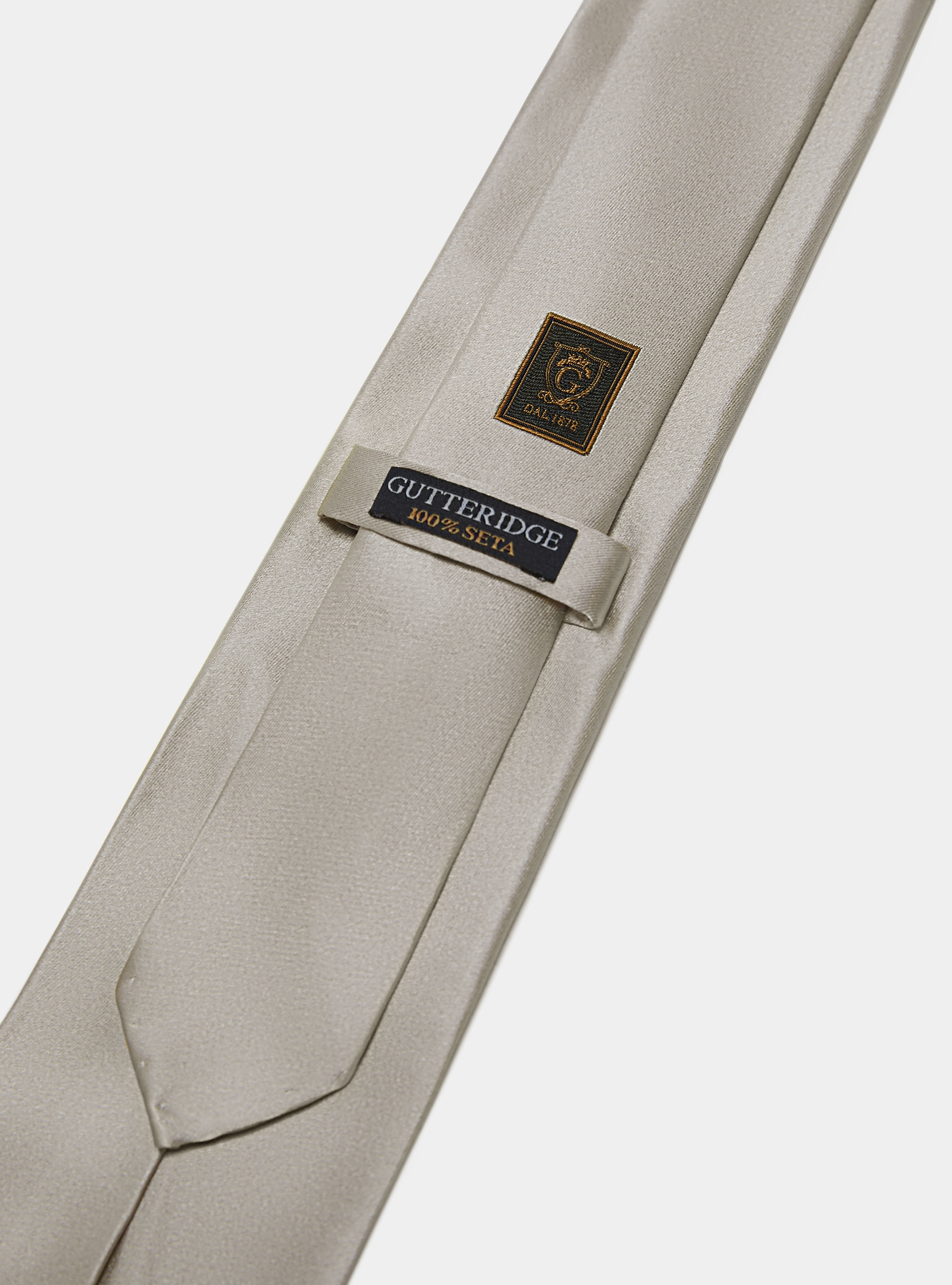 Unlined pure silk tie, ECRU