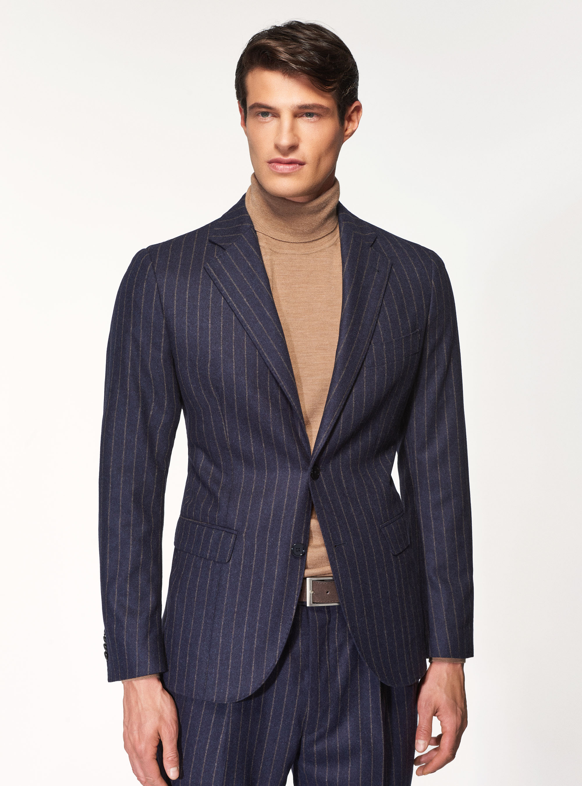 Pure wool pinstripe suit blazer Vitale Barberis Canonico, NAVY BLUE