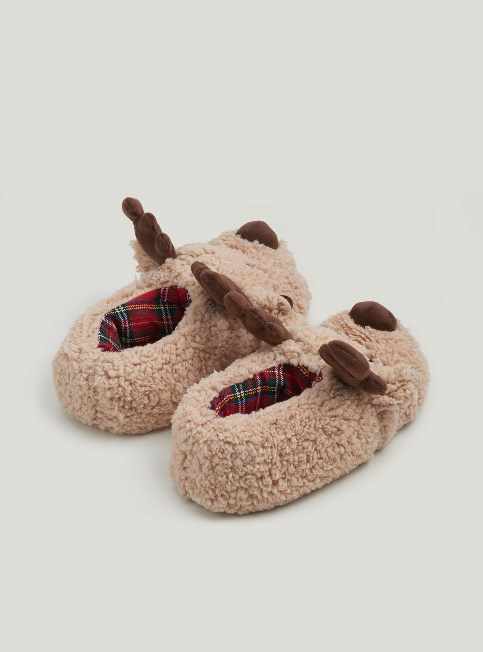 Christmas reindeer slippers, SAND