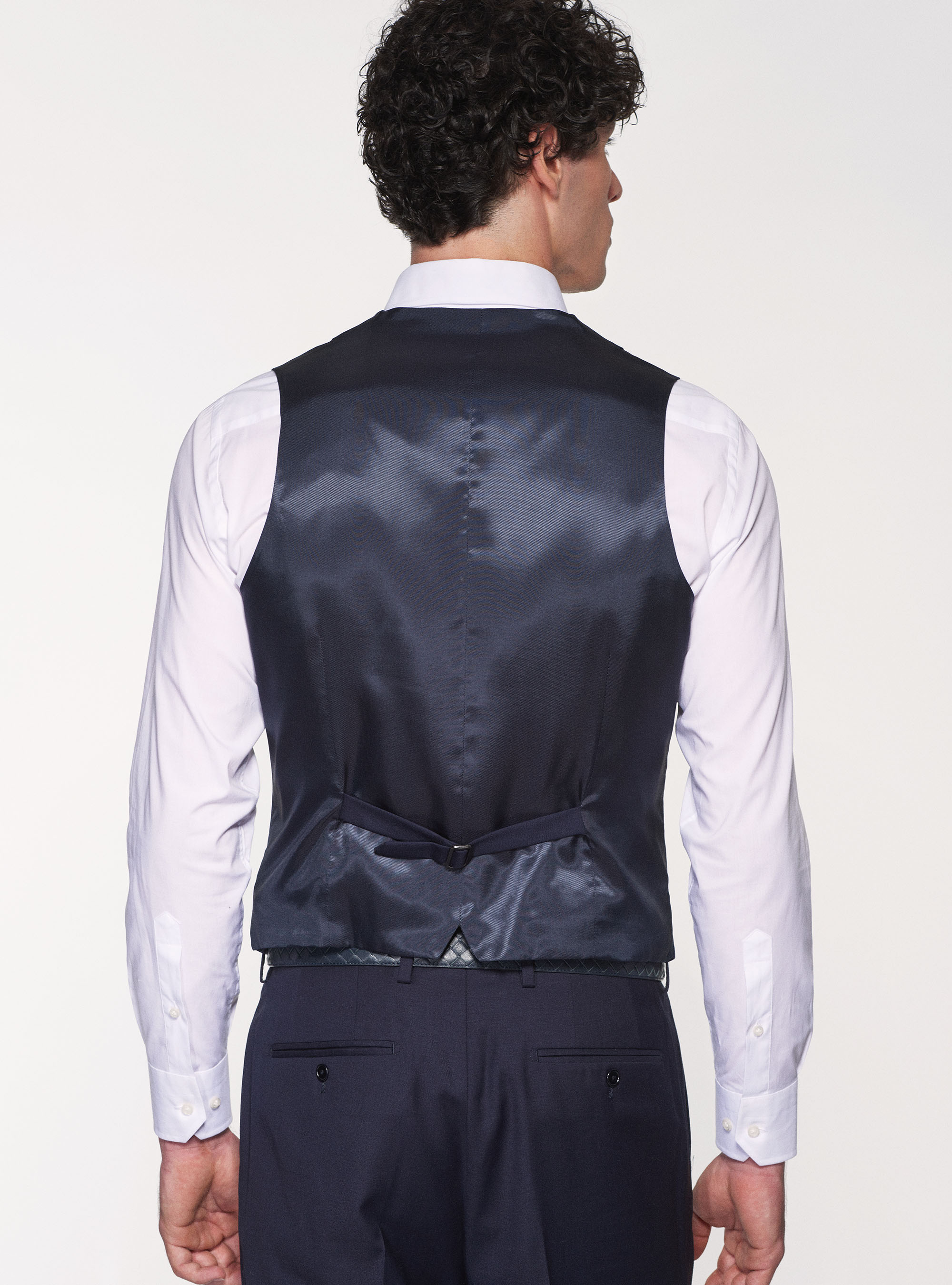 Gilet doppiopetto in pura lana superfine 110's Vitale Barberis Canonico, BLU NAVY