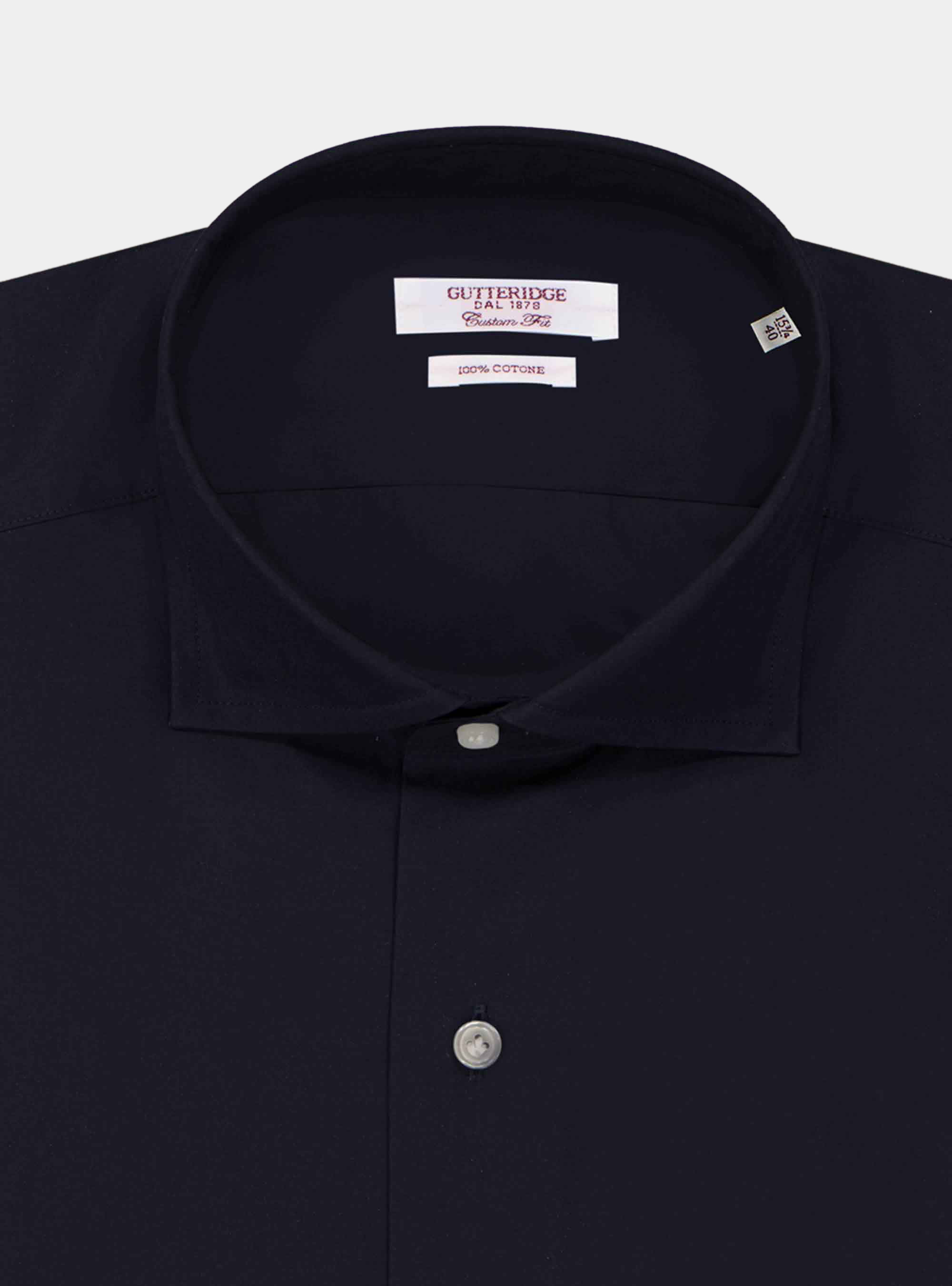 Camicia comfort fit classica in mussola di cotone, BLU NAVY