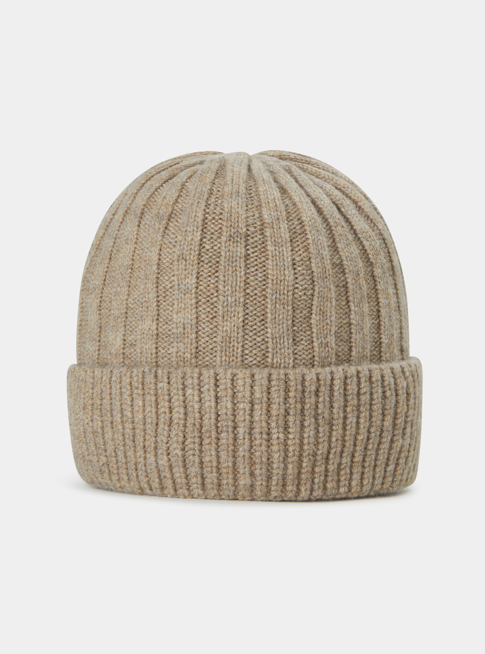 Berretto costa inglese in lana lambswool e cashmere, ECRU