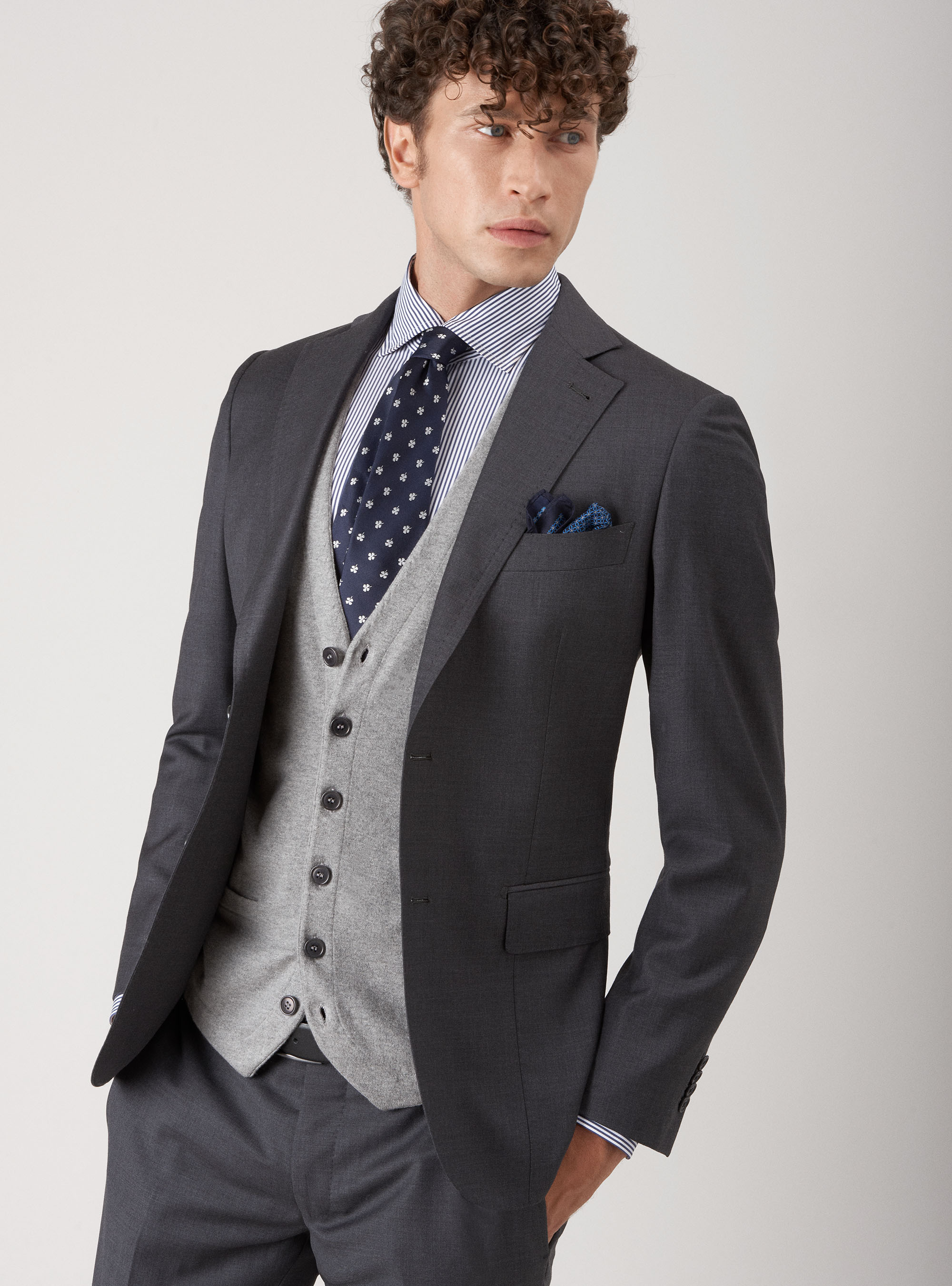 Giacca per abito in pura lana superfine 120's, GRIGIO CHIARO