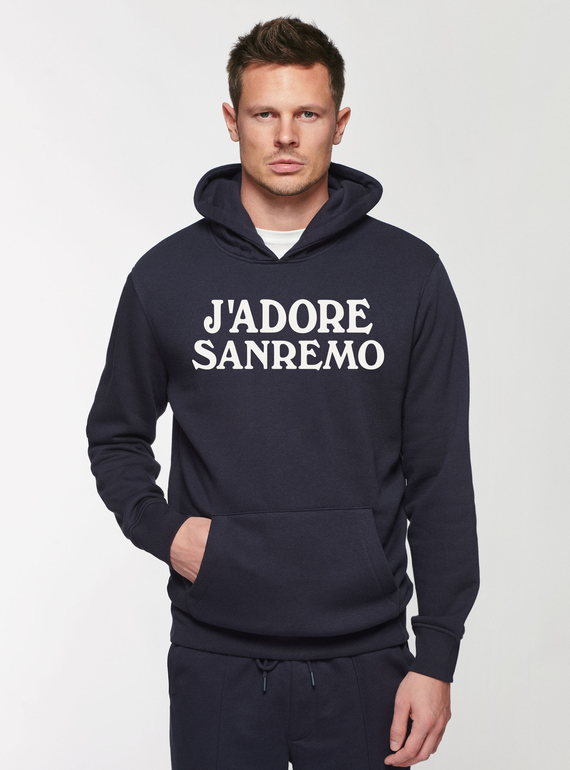 Felpa con cappuccio  jadore sanremo, NAVY BLUE
