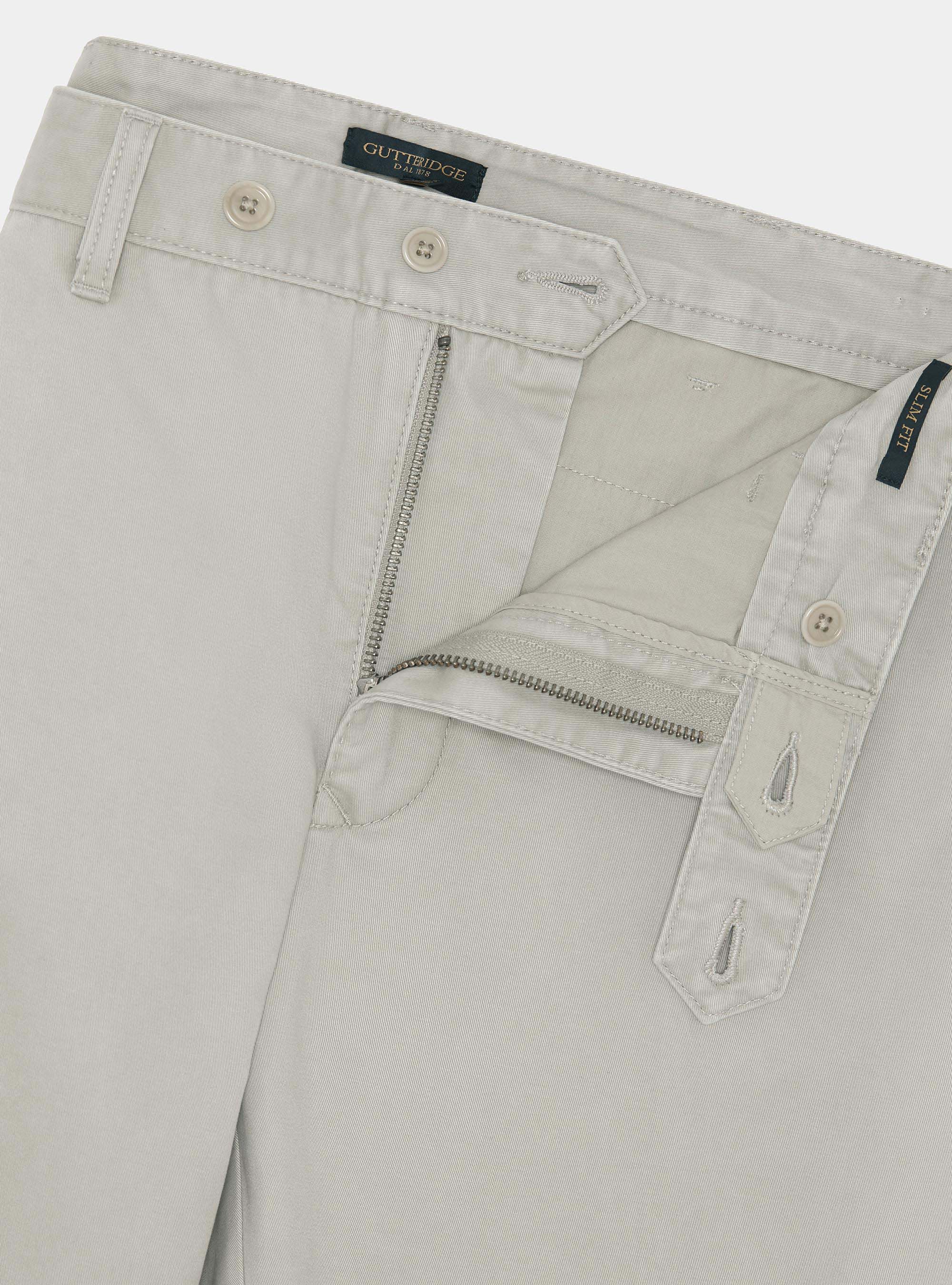 Cotton twill chino trousers, ECRU