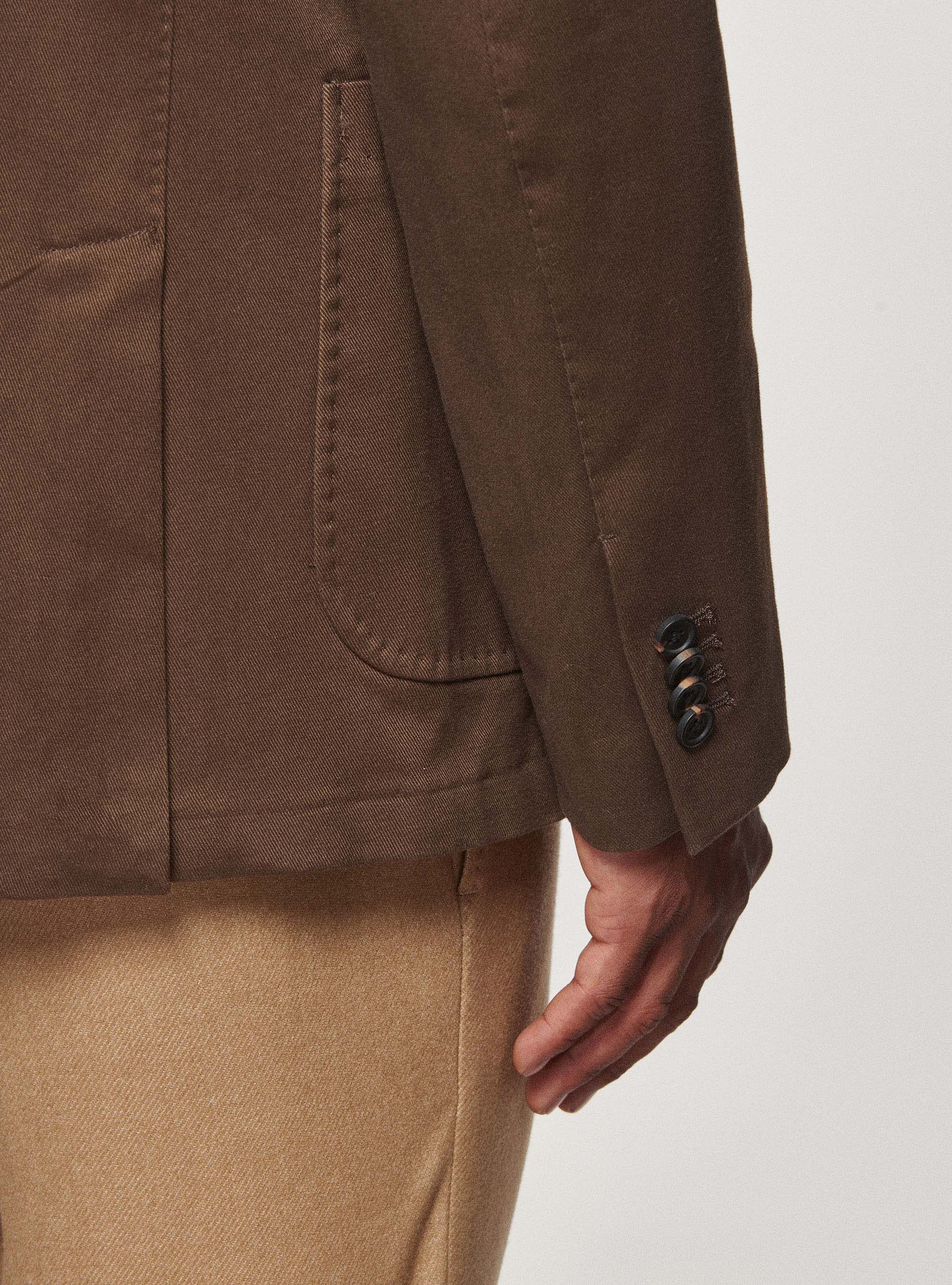 Frosted cotton blazer, BROWN