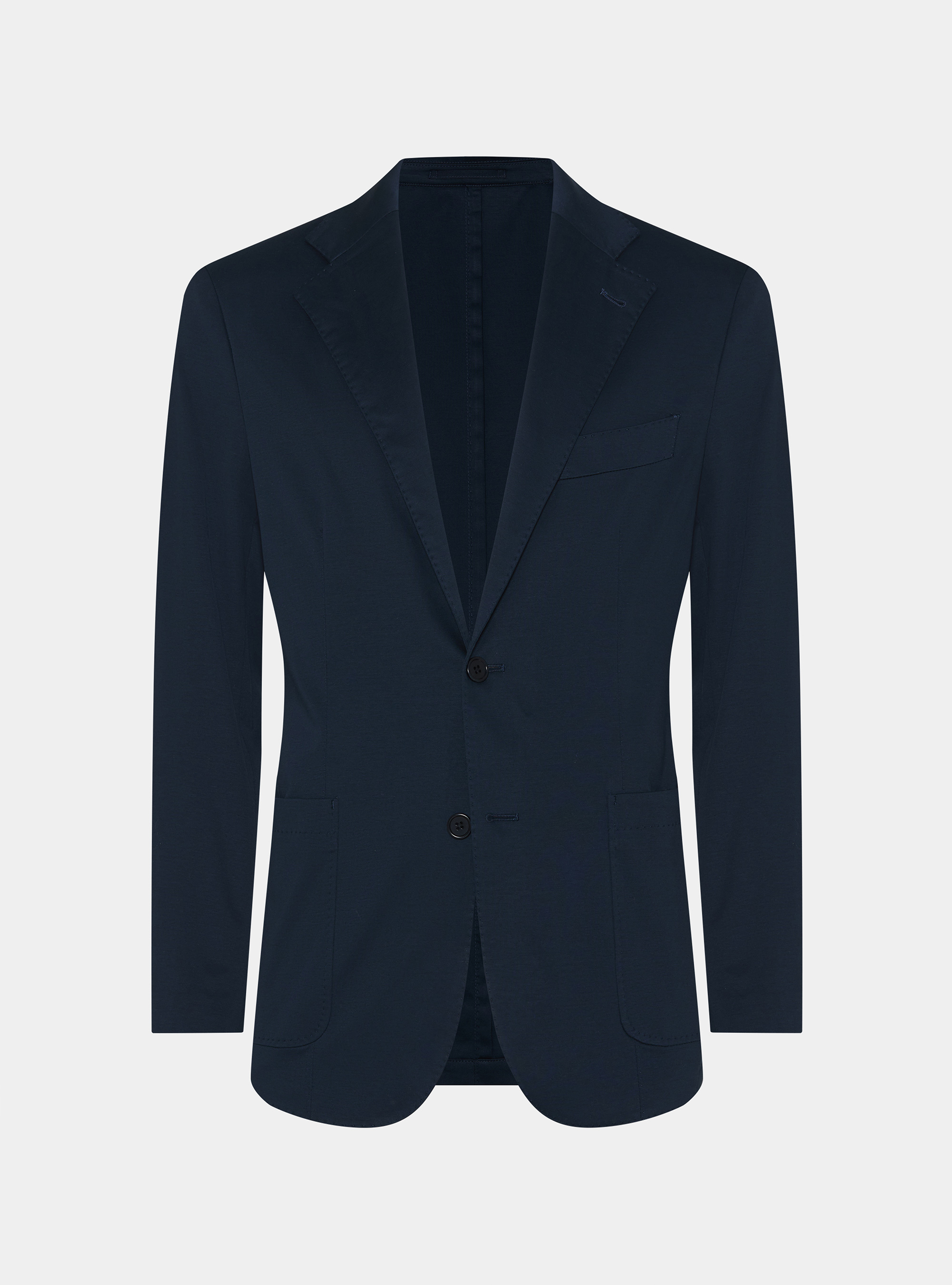 Technical cotton jersey blazer, NAVY BLUE