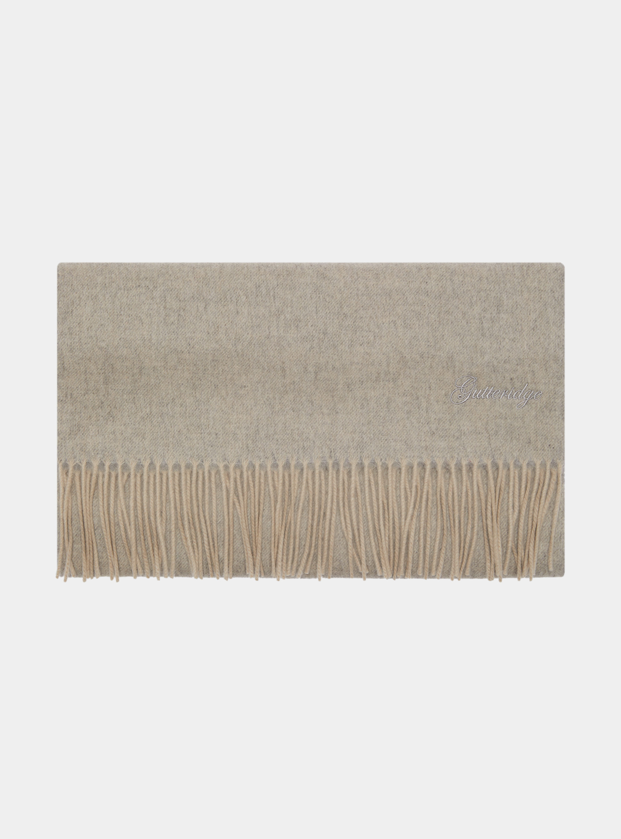 Sciarpa double face in lana e cashmere, ECRU