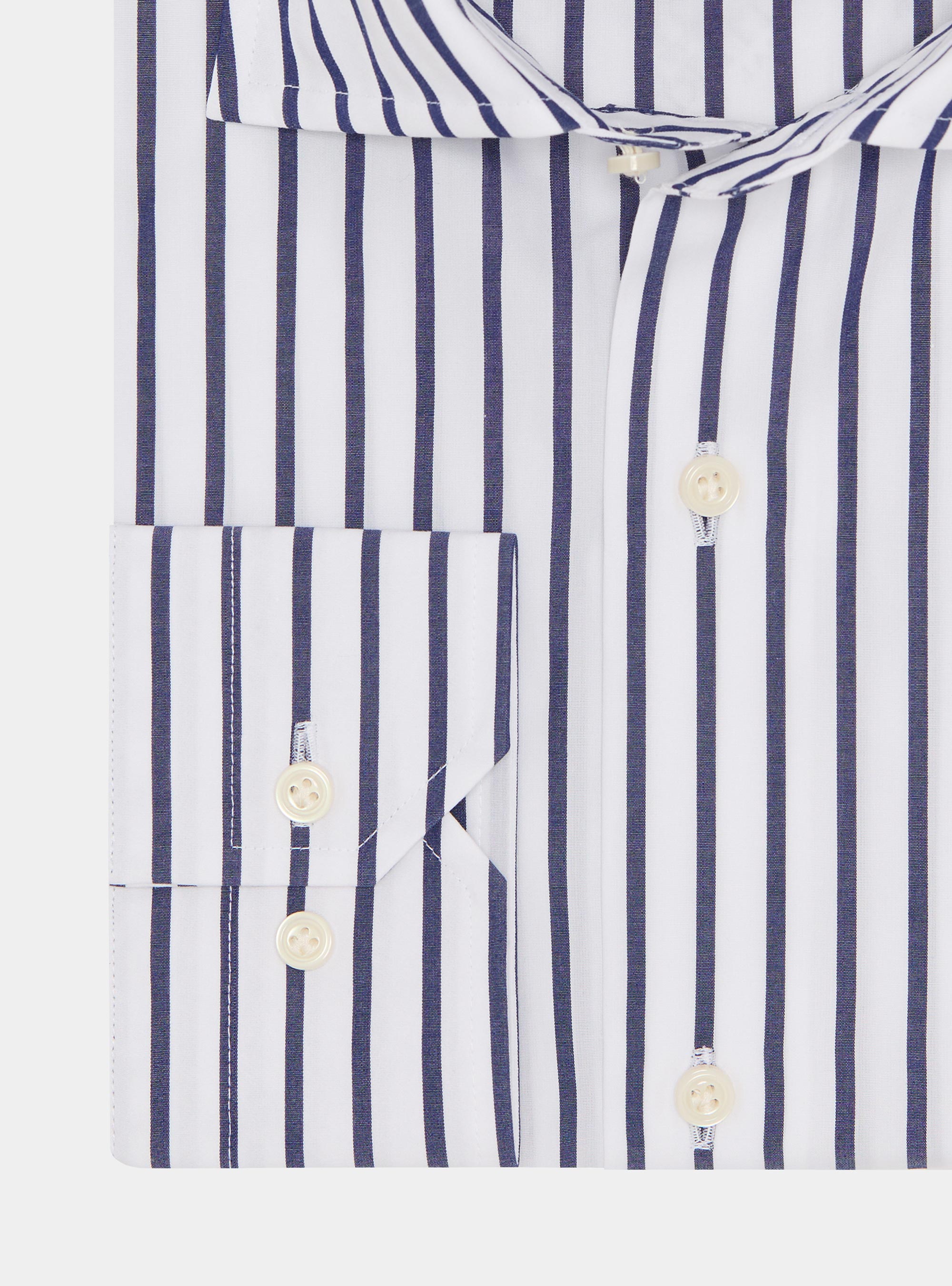 Gestreiftes Hemd aus Baumwollpopeline, BIANCO 0099C