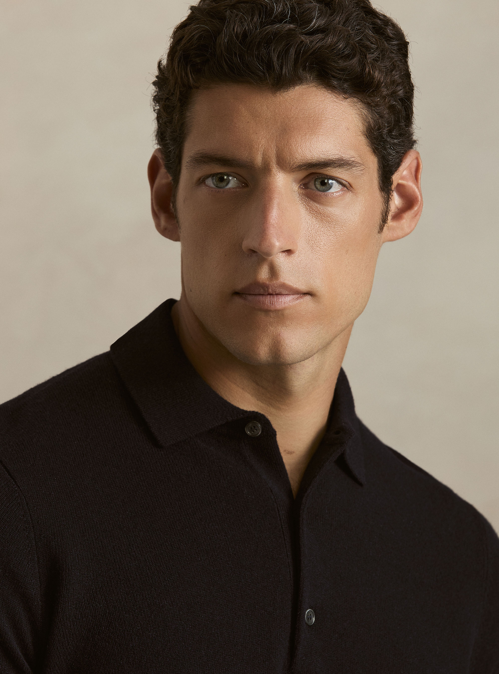 Polo in maglia in lana cashmere m/l, BLU NAVY