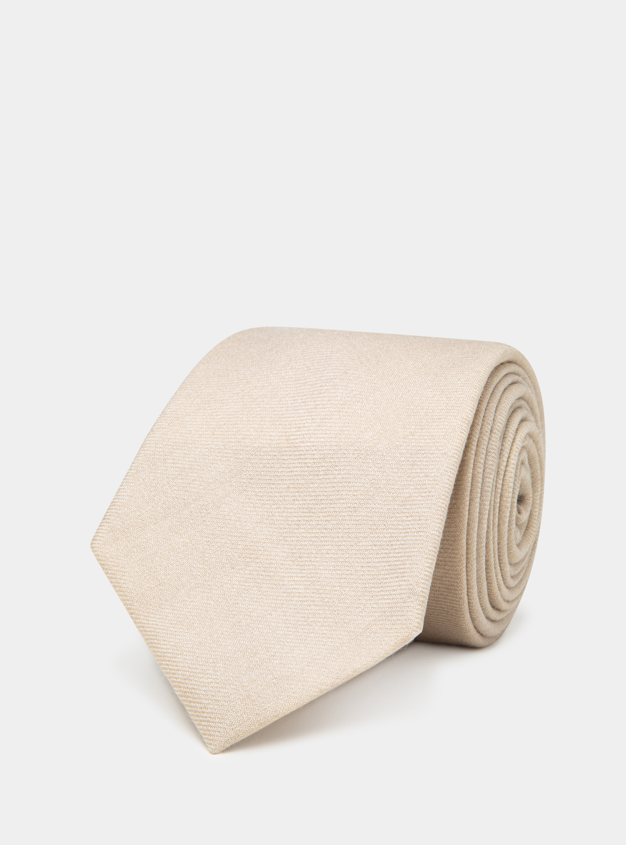 Cravatta in lana tinta unita, ECRU