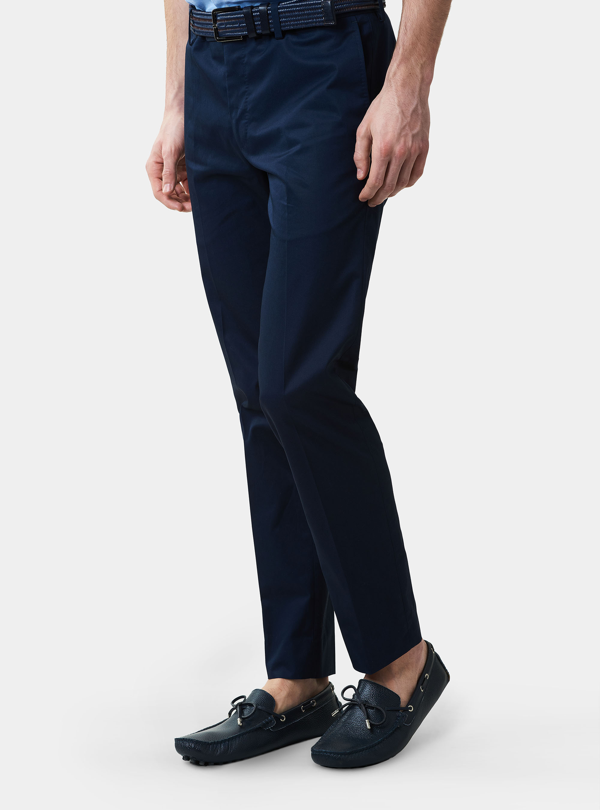 Pantaloni per abito in cotone, BLU NAVY