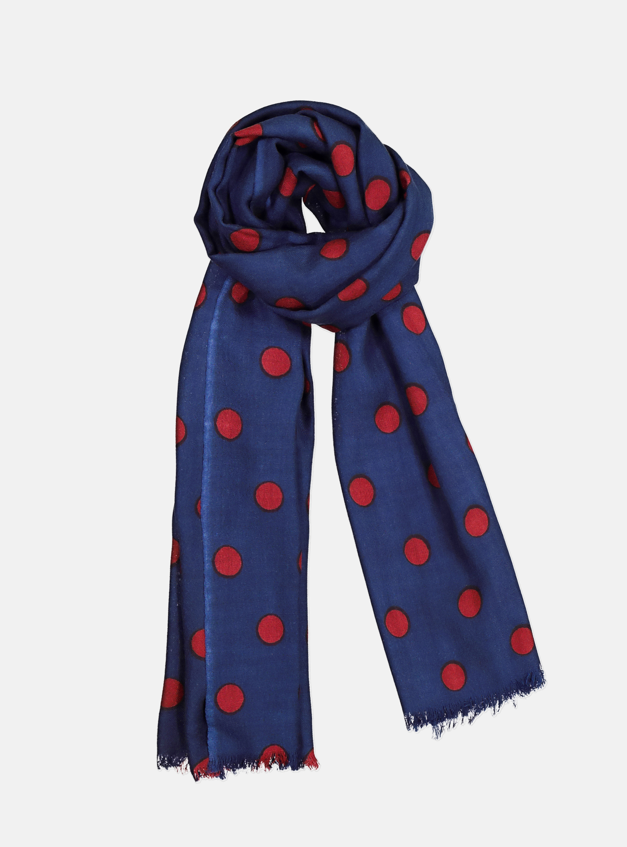 POLKA DOT WOOL SCARF, BLUE
