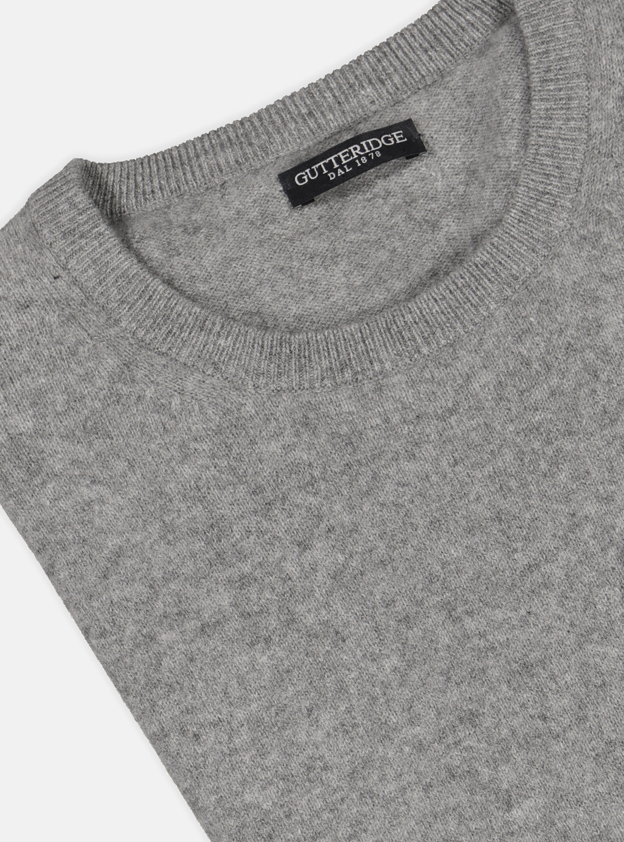 Maglia girocollo 100% cashmere, GRIGIO CHIARO MELANGE
