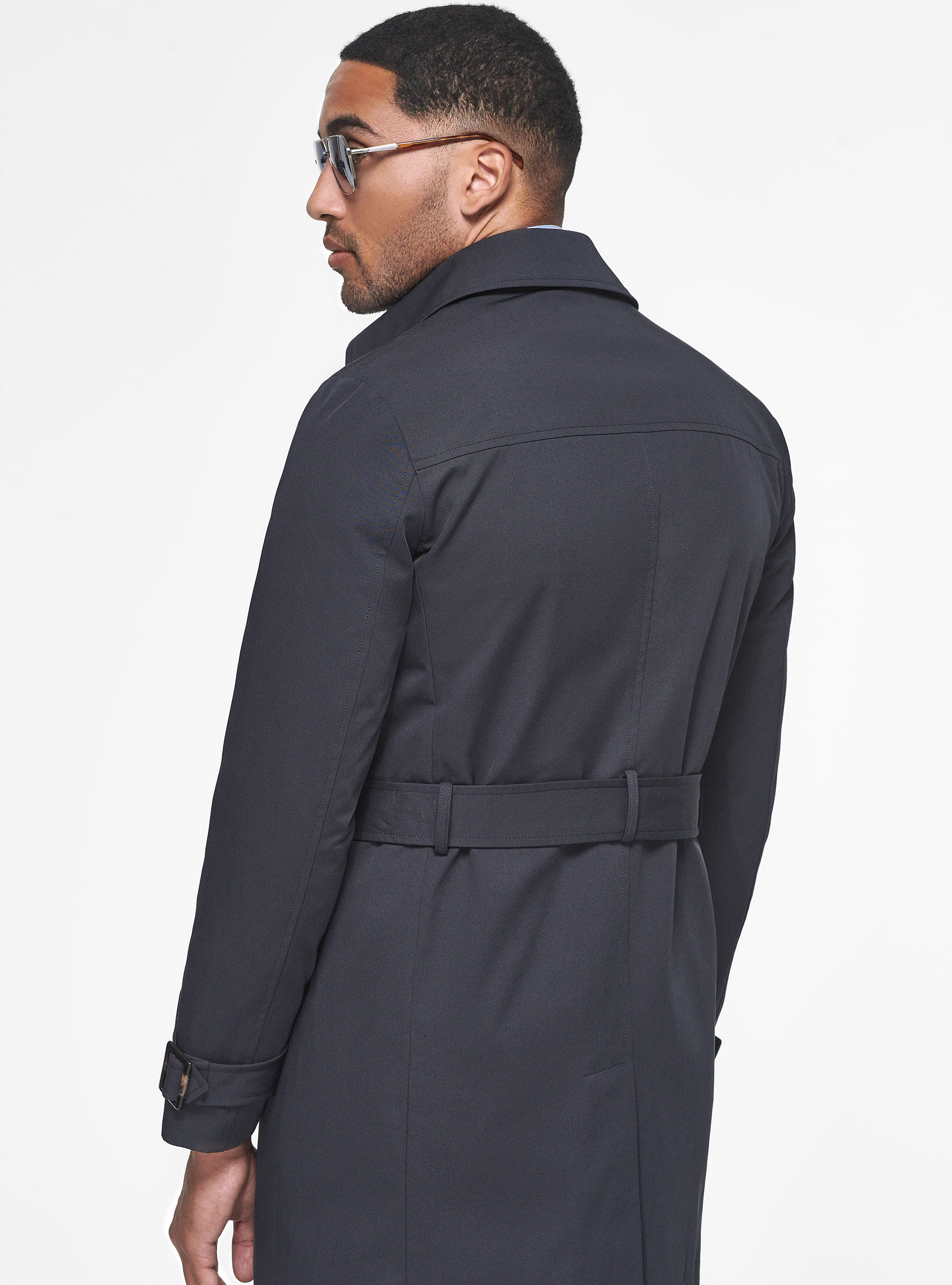 Double-breasted trench coat in technical twill | Gutteridge
