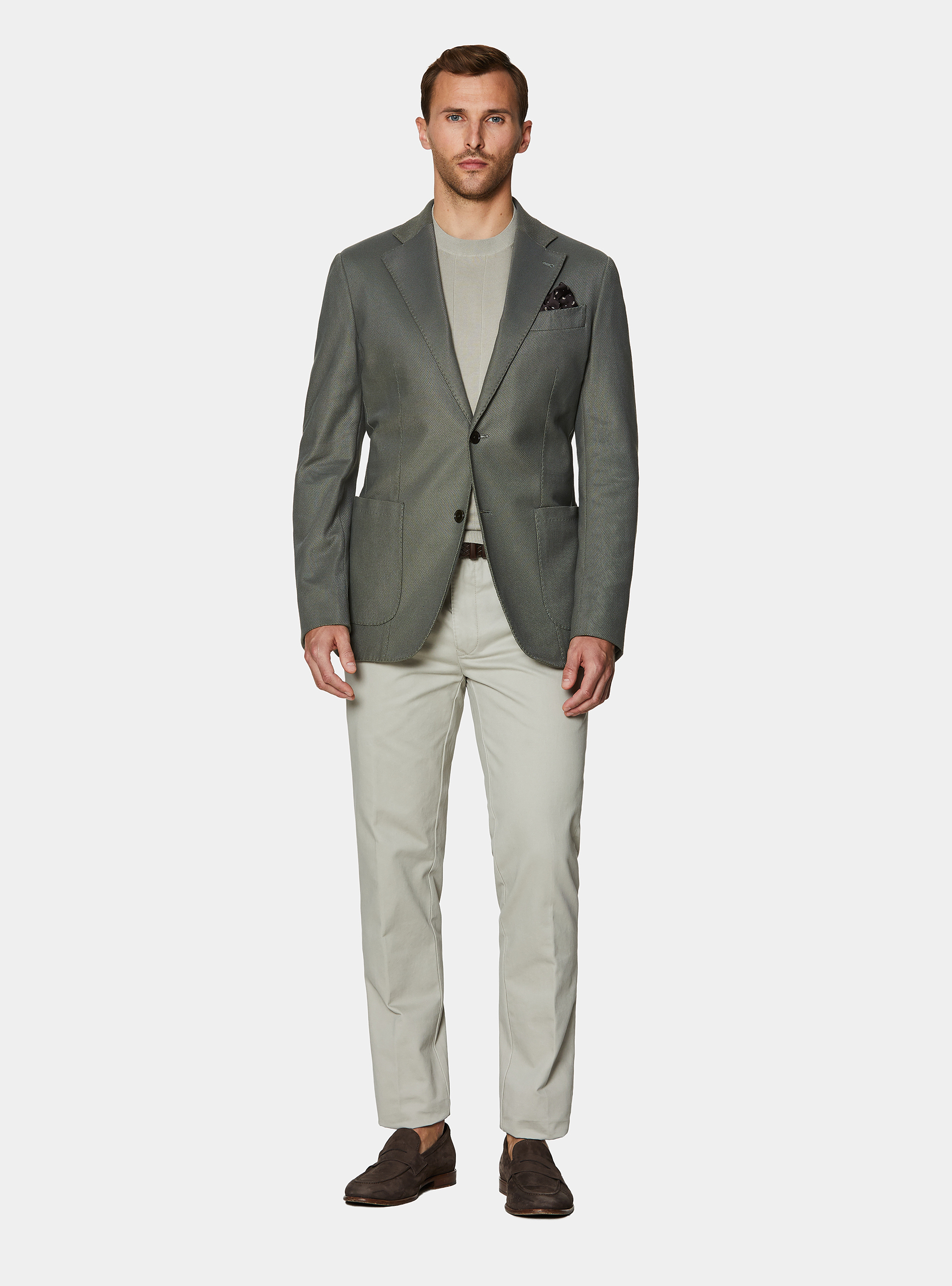 Giacca jersey in misto cotone, MILITARE 0609C