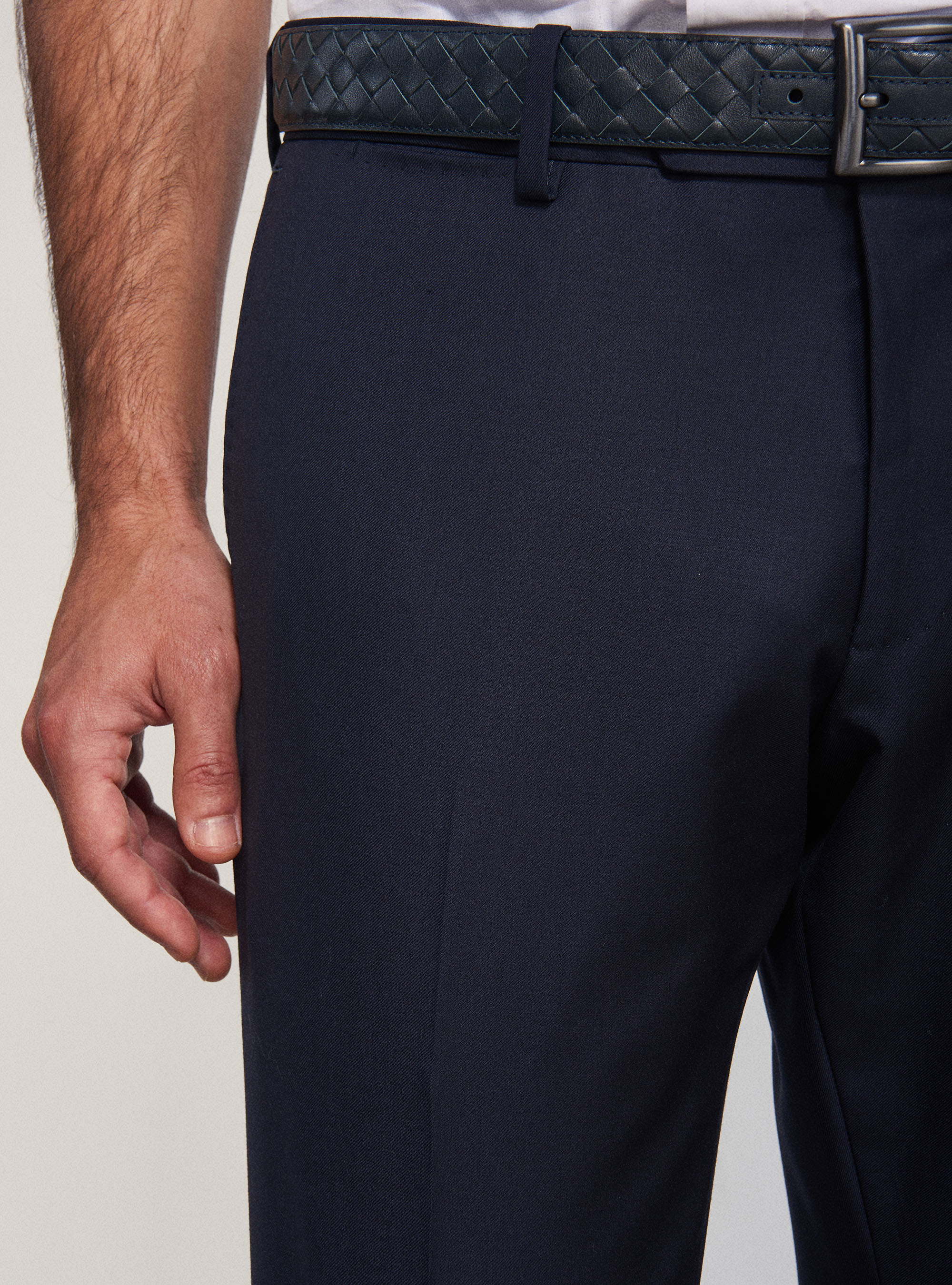 Pantaloni per abito in pura lana S110's, BLU NAVY