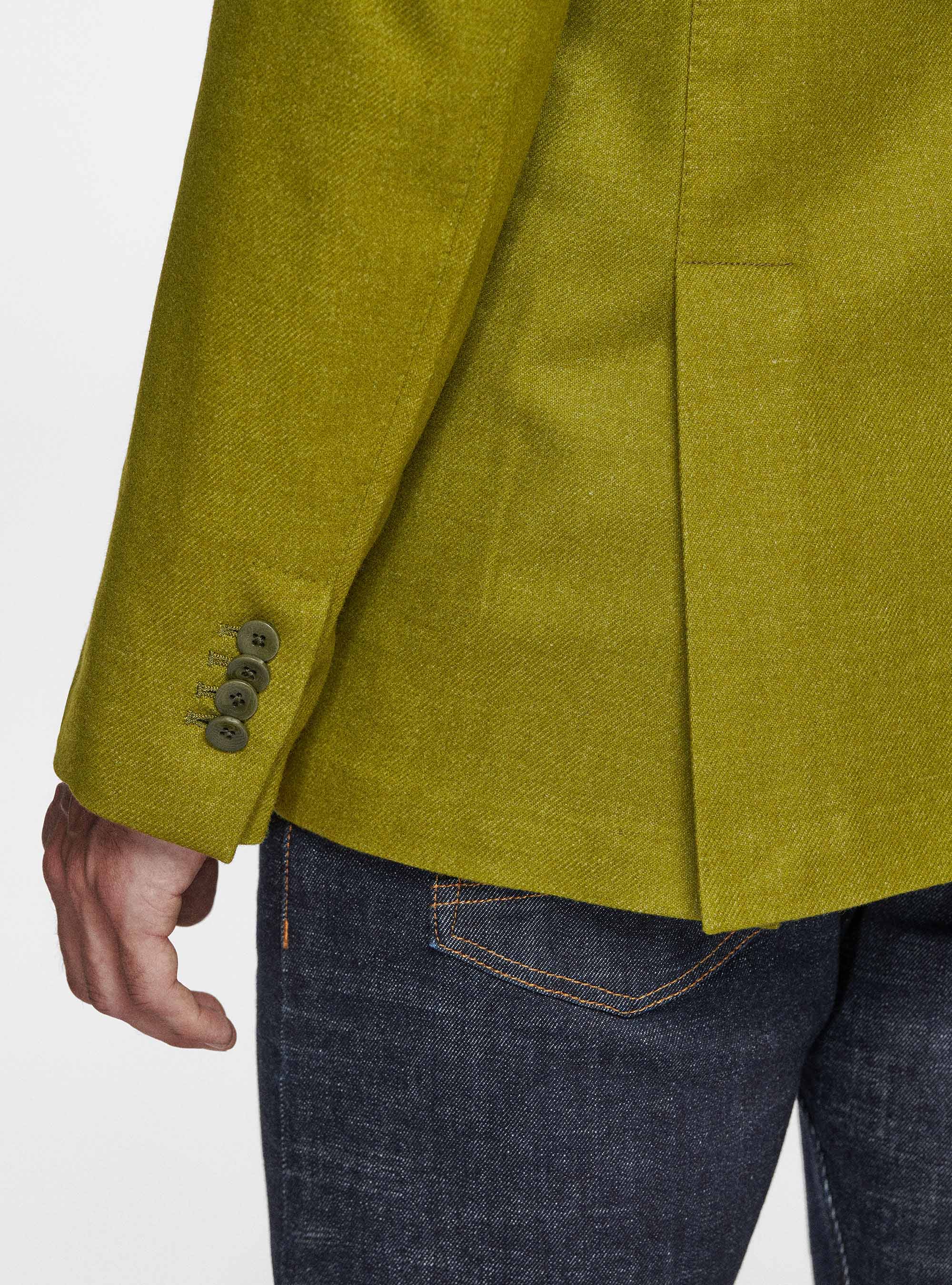 Giacca petto a lancia in flanella Duemilagori, OLIVA