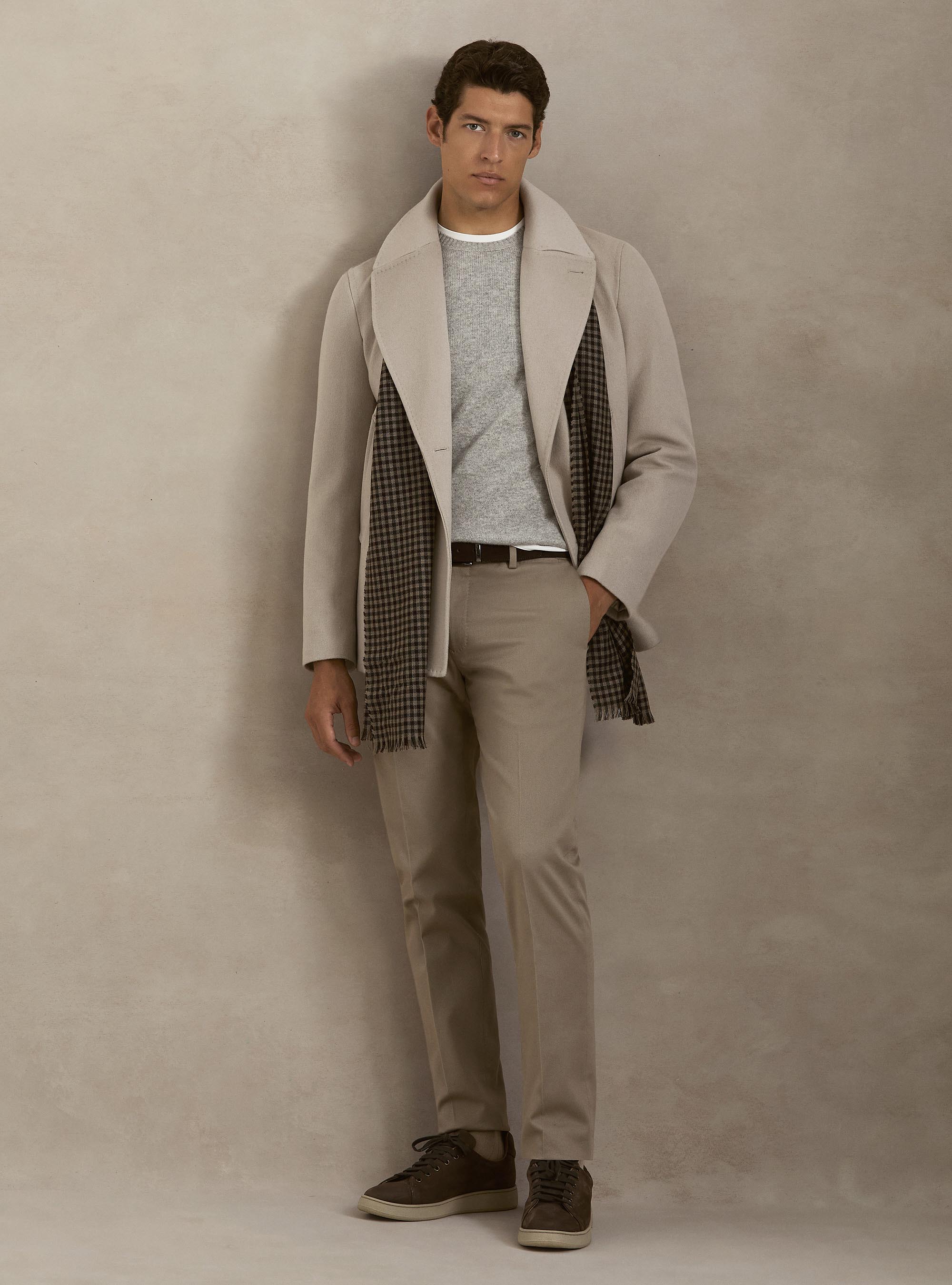 Peacoat de lana y cachemira, ECRU 0536C