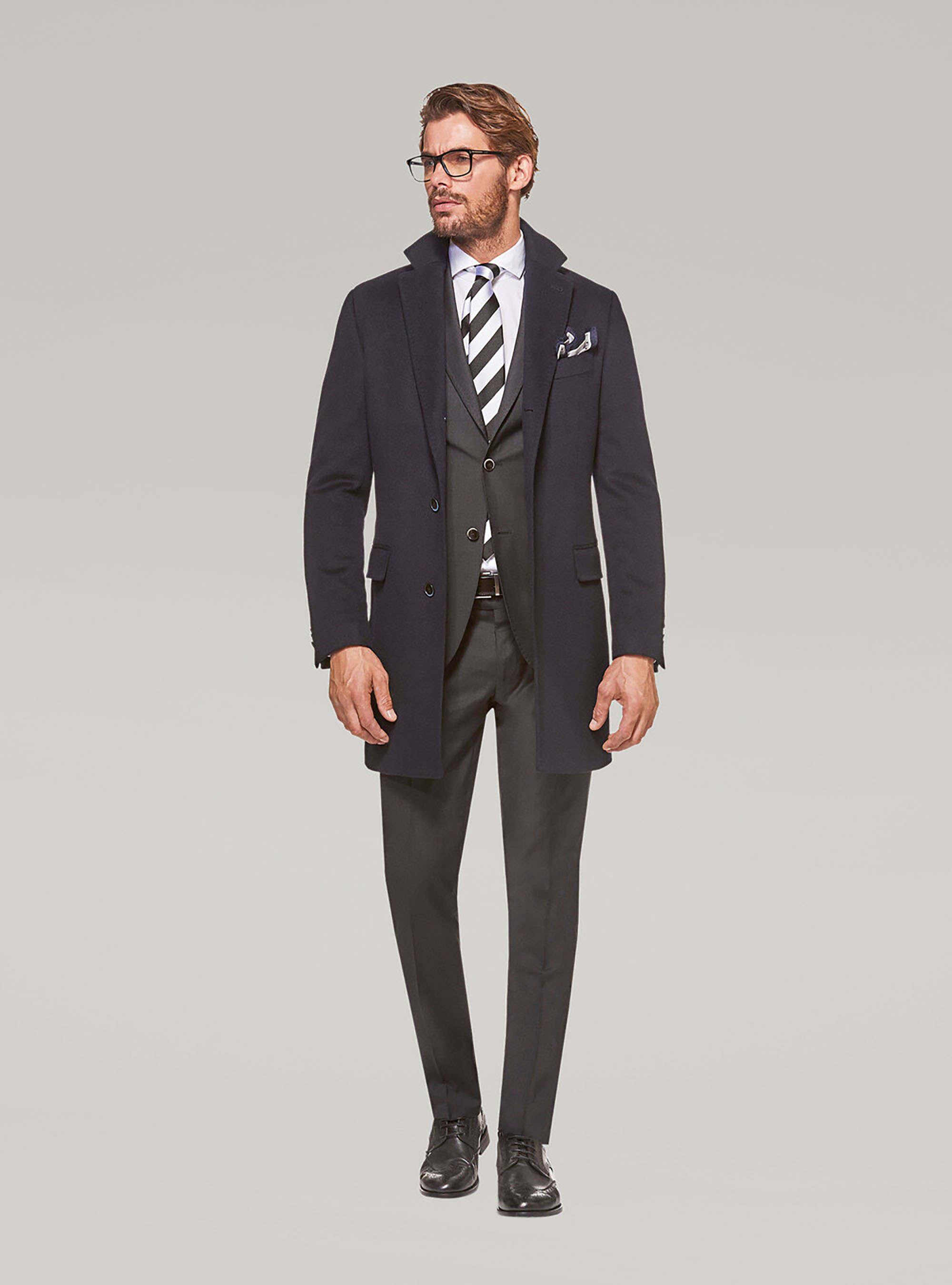 120's Superfine Wool Suit Trousers, ASFALTO 0115C