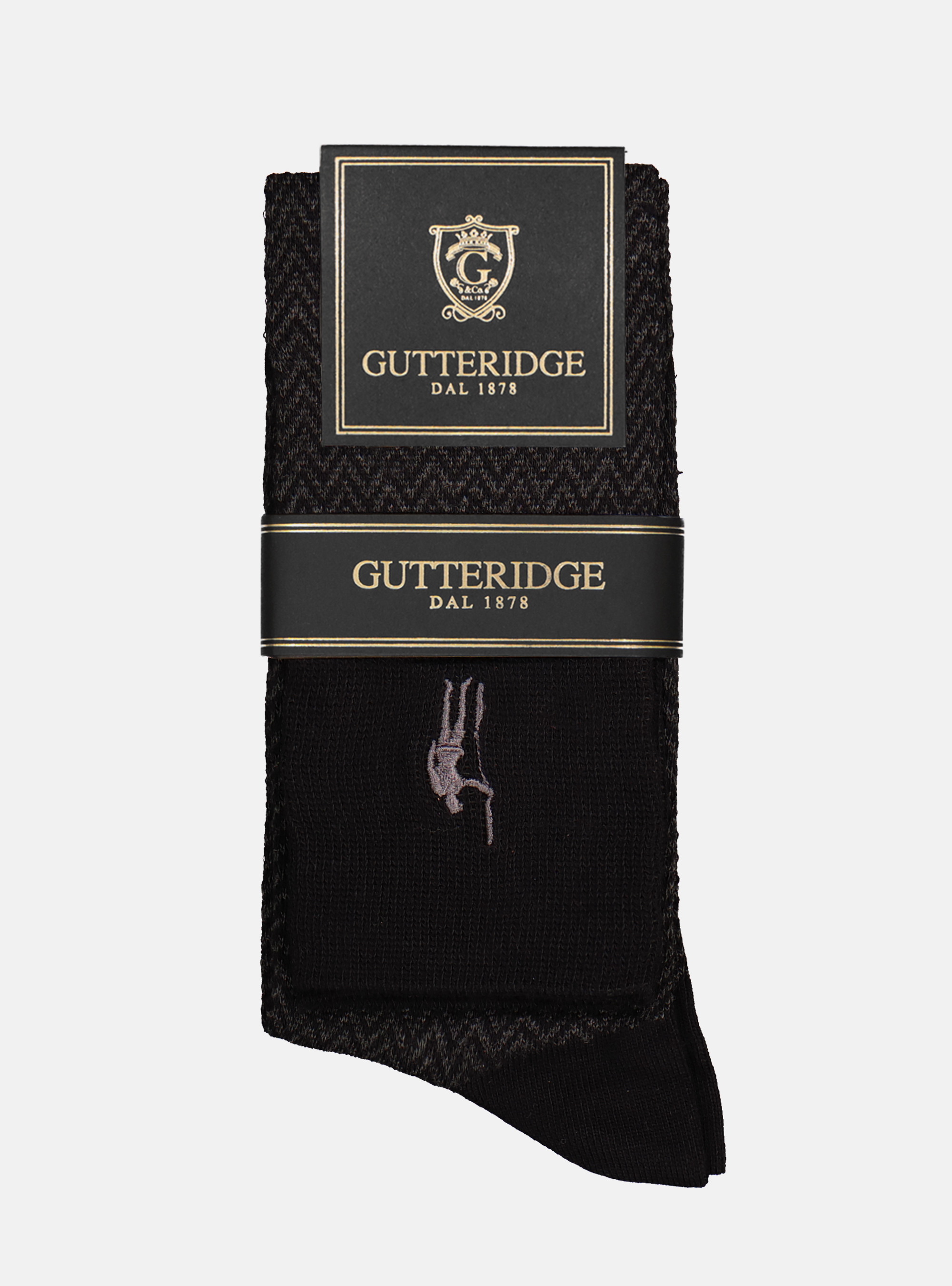 Herringbone long socks, ASPHALT GREY