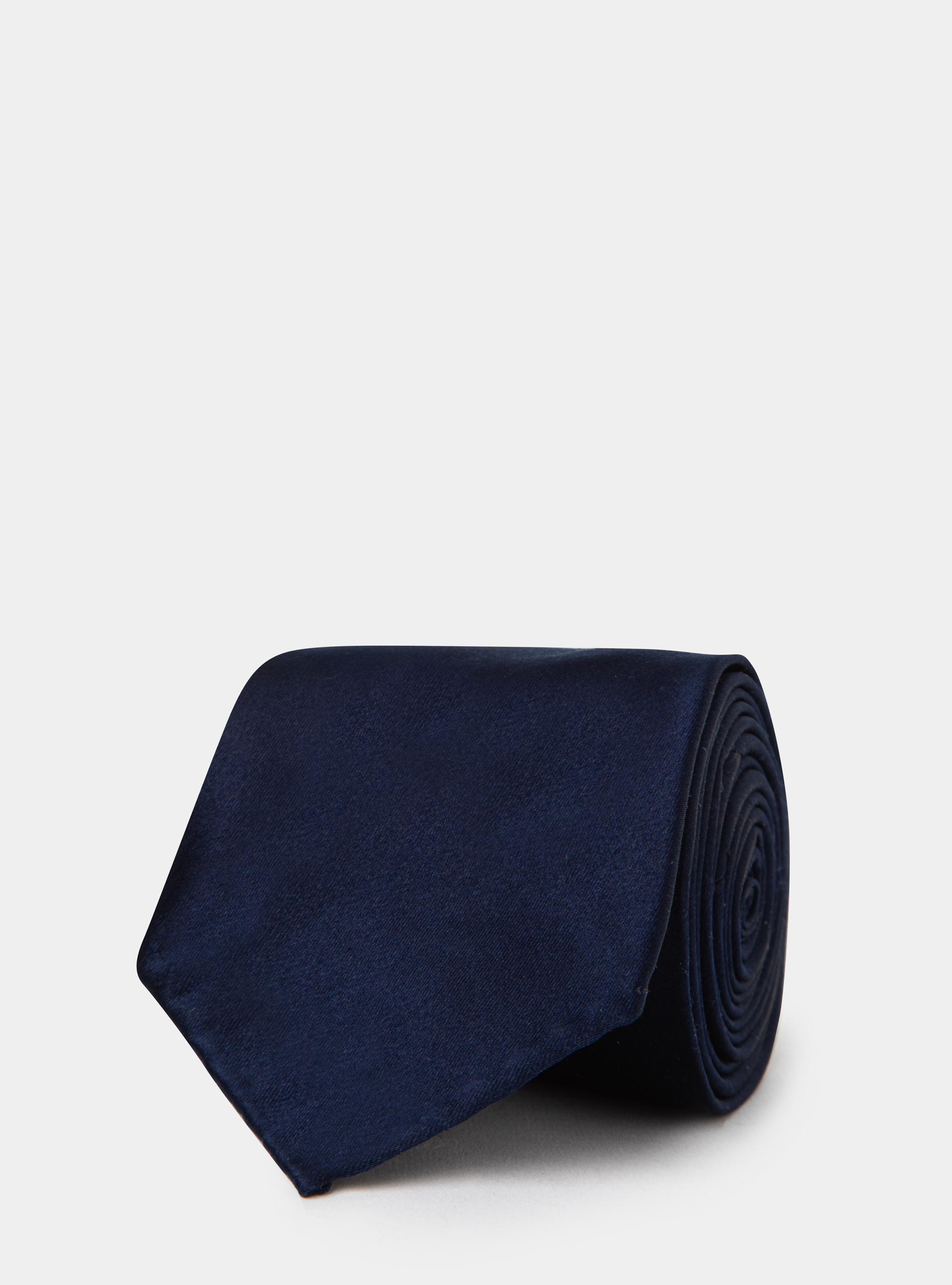 Cravatta in pura seta tinta unita, BLU NAVY