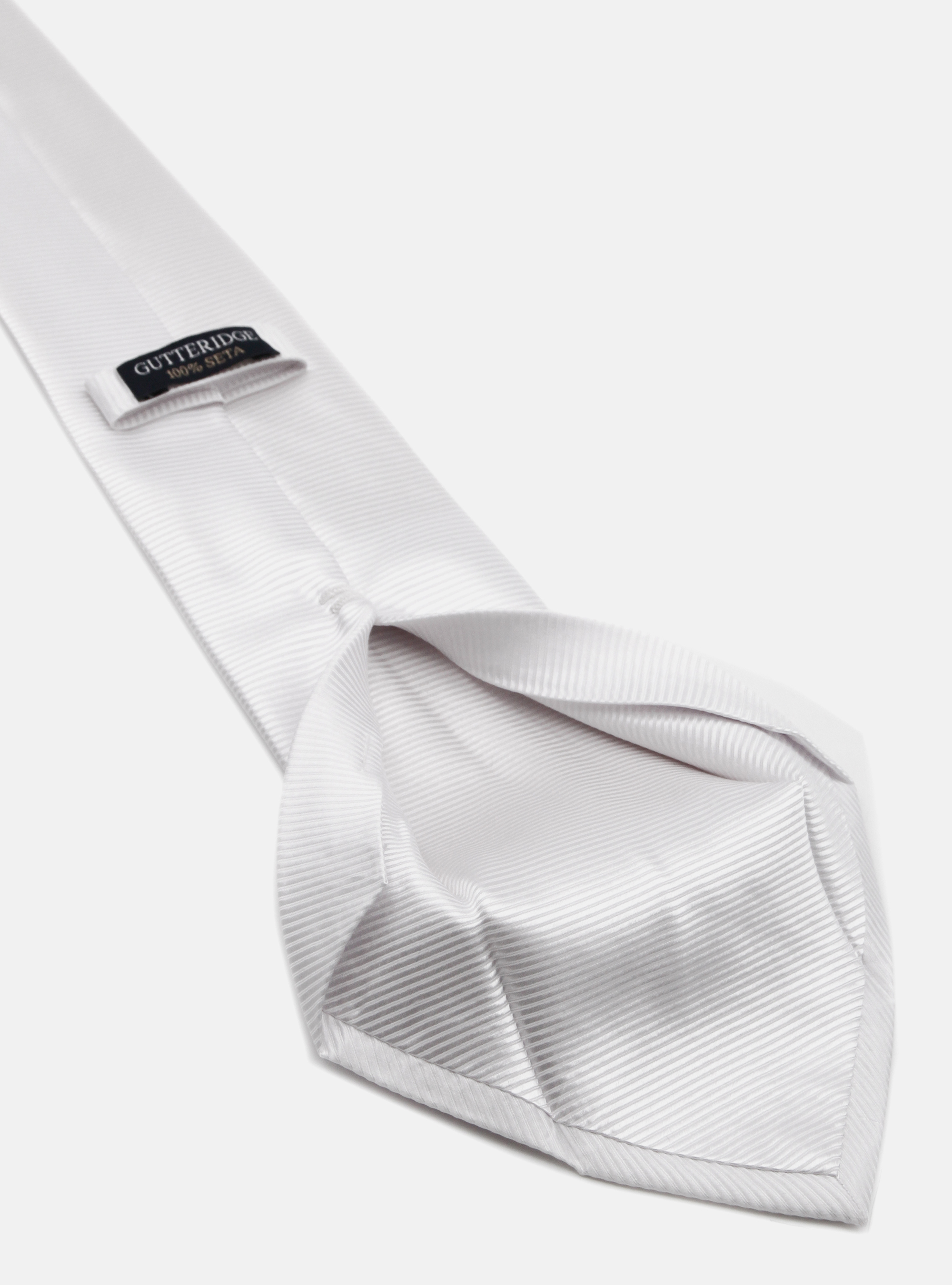 Cravatta 5 pieghe in seta, BIANCO