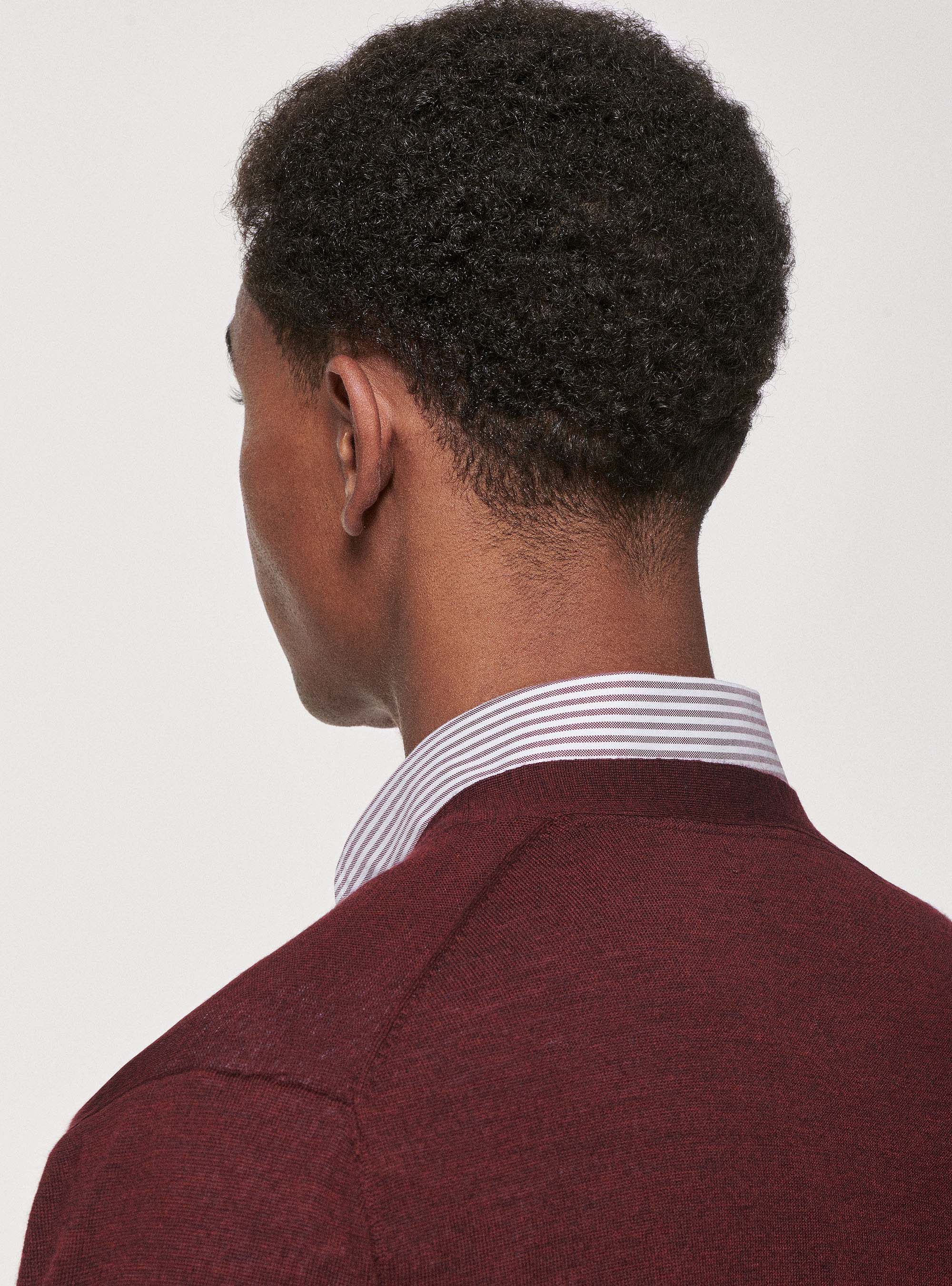 Strickjacke aus reiner Merinowolle, BORDEAUX 0311C