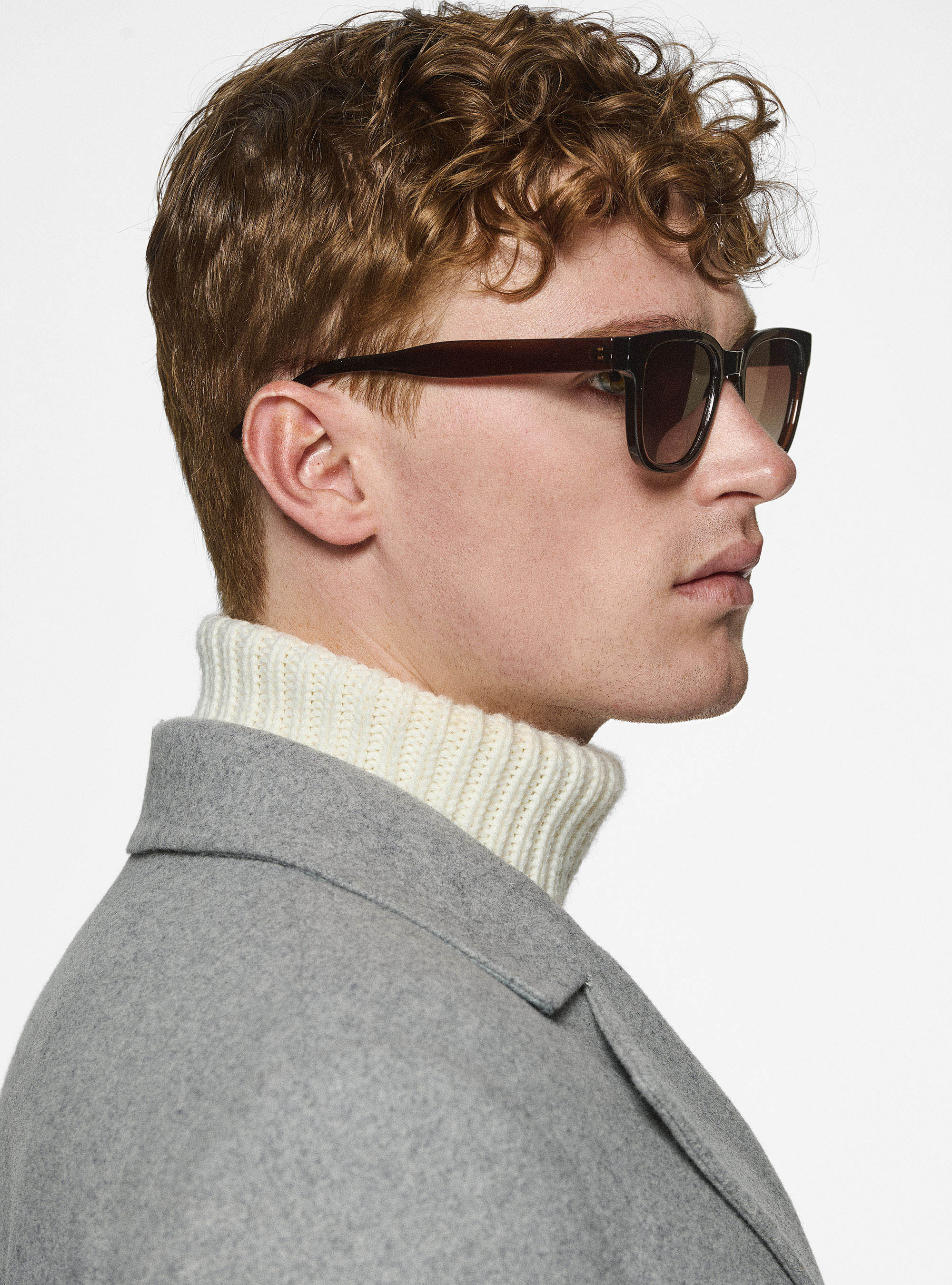 Cappotto doppiopetto in pura lana, GRIGIO CHIARO MELANGE