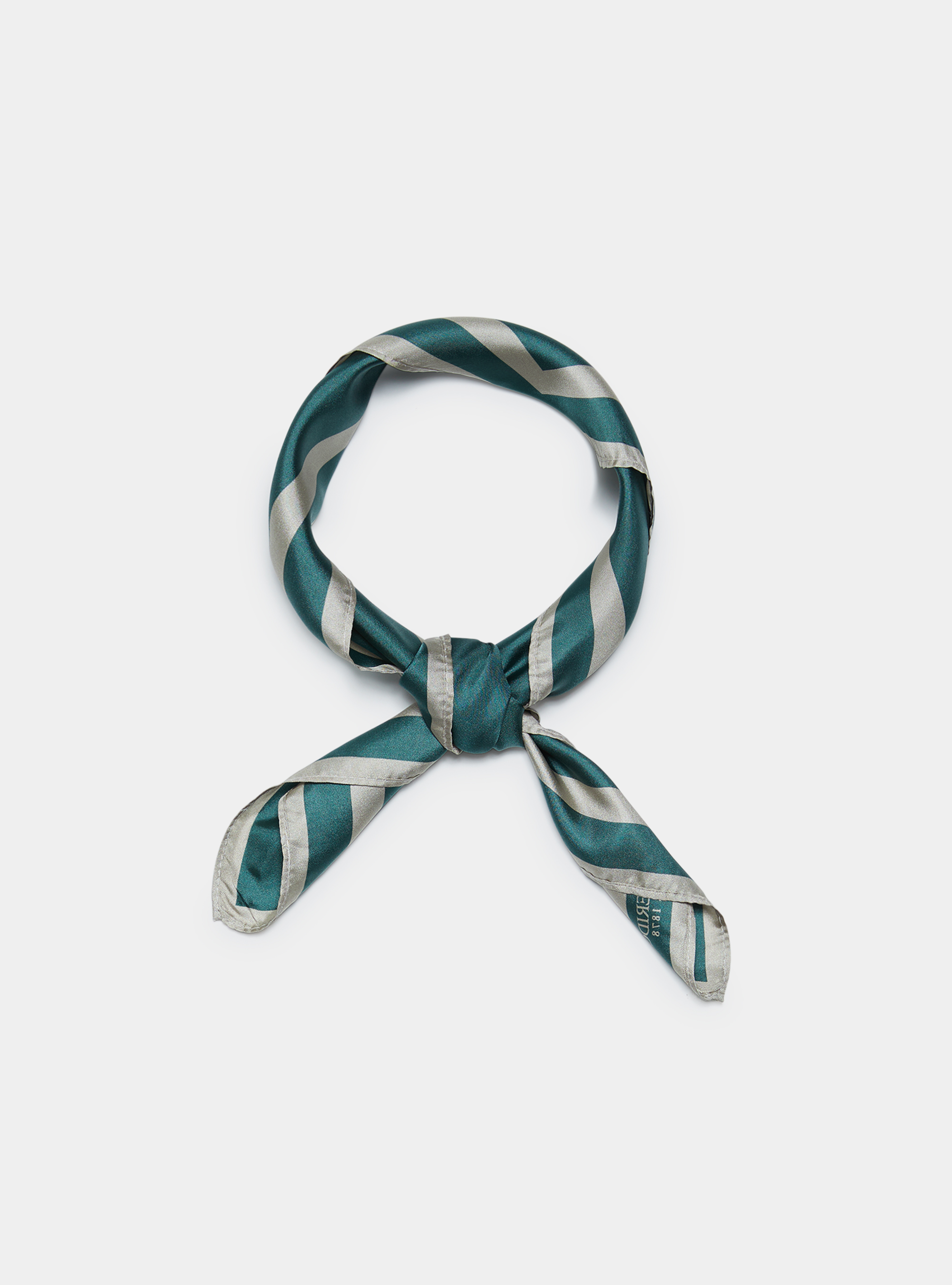 Printed silk foulard, GREEN