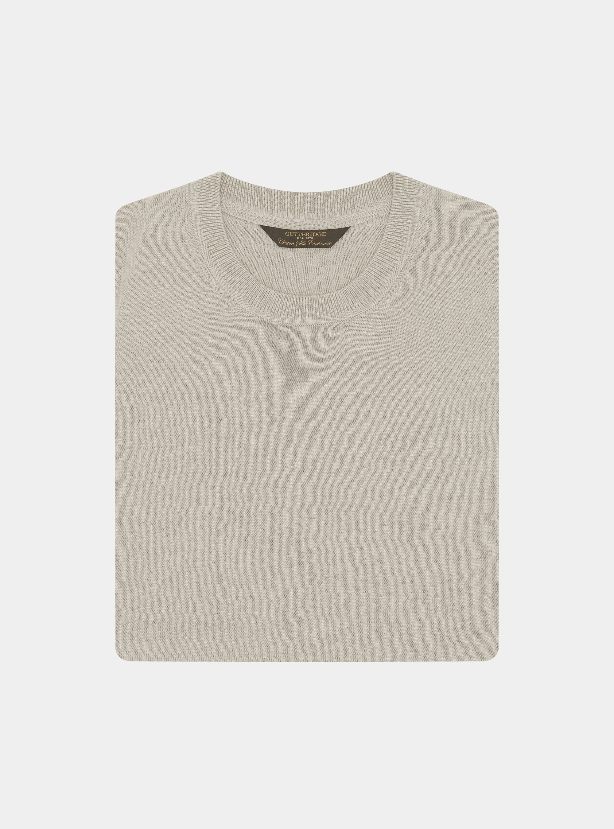Maglia girocollo in cotone seta e cashmere, SAND