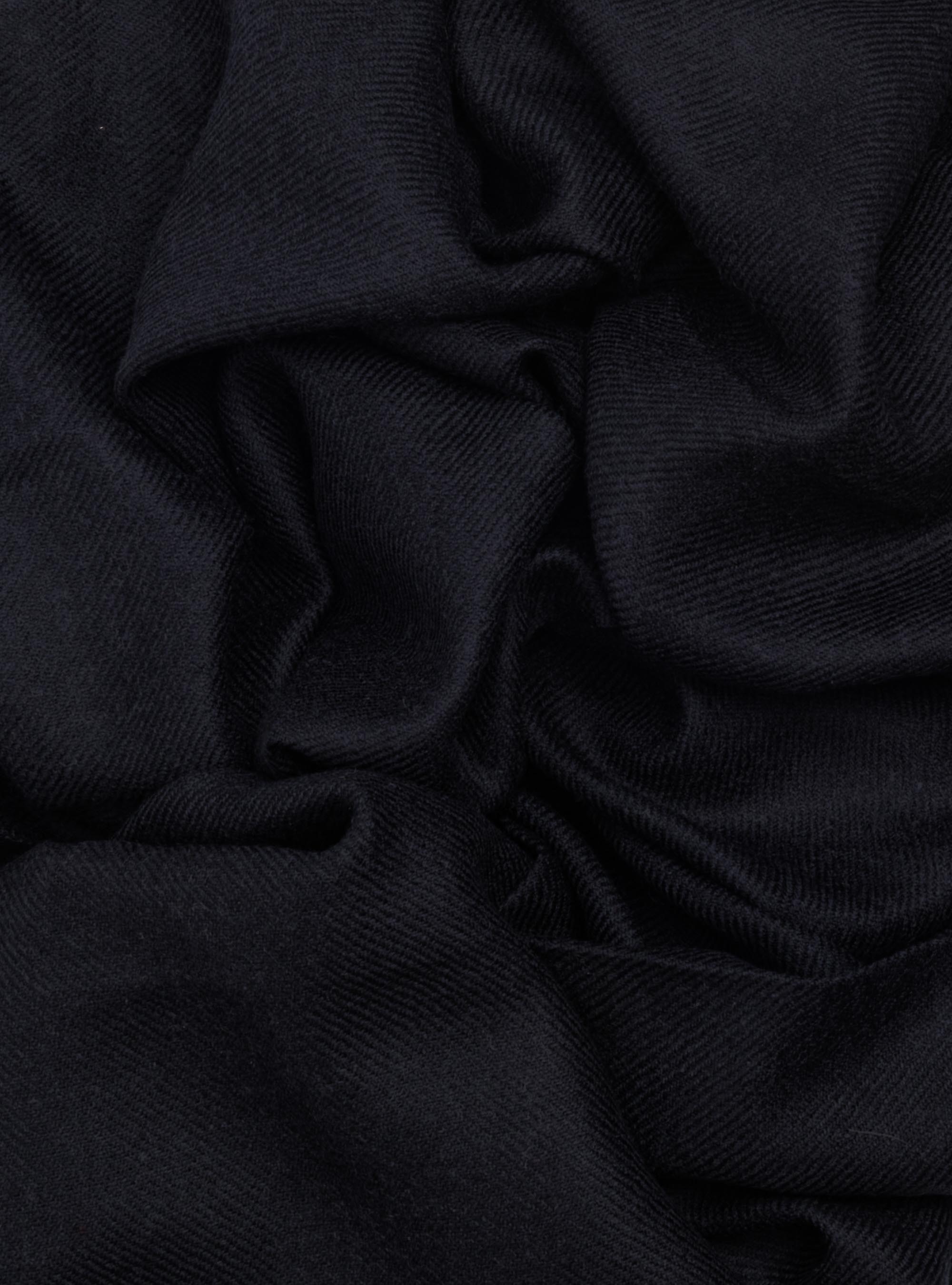 Sciarpa in lana con ricamo in contrasto, NERO