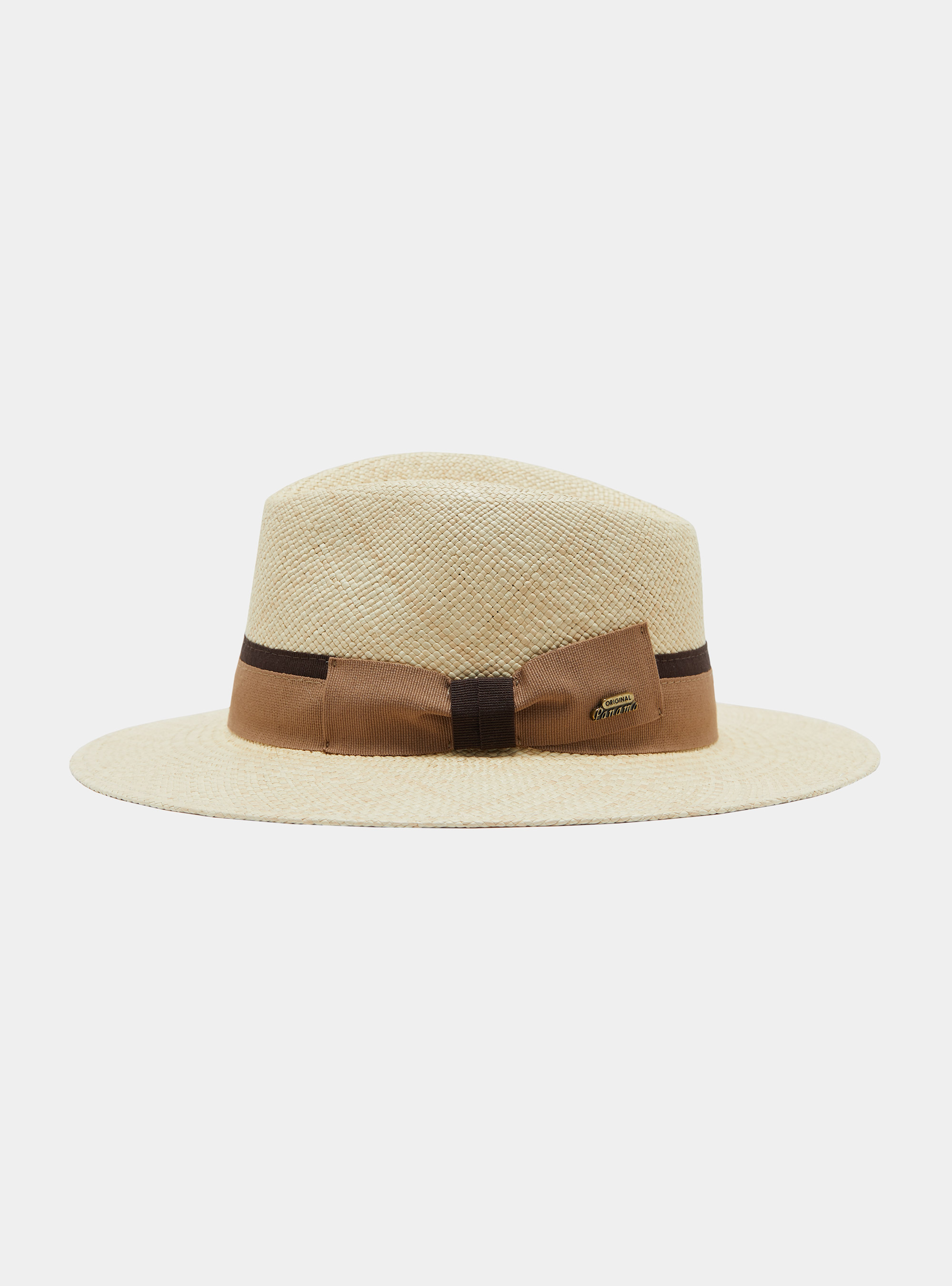 Cappello panama con fascia, ECRU/MARRONE EM01