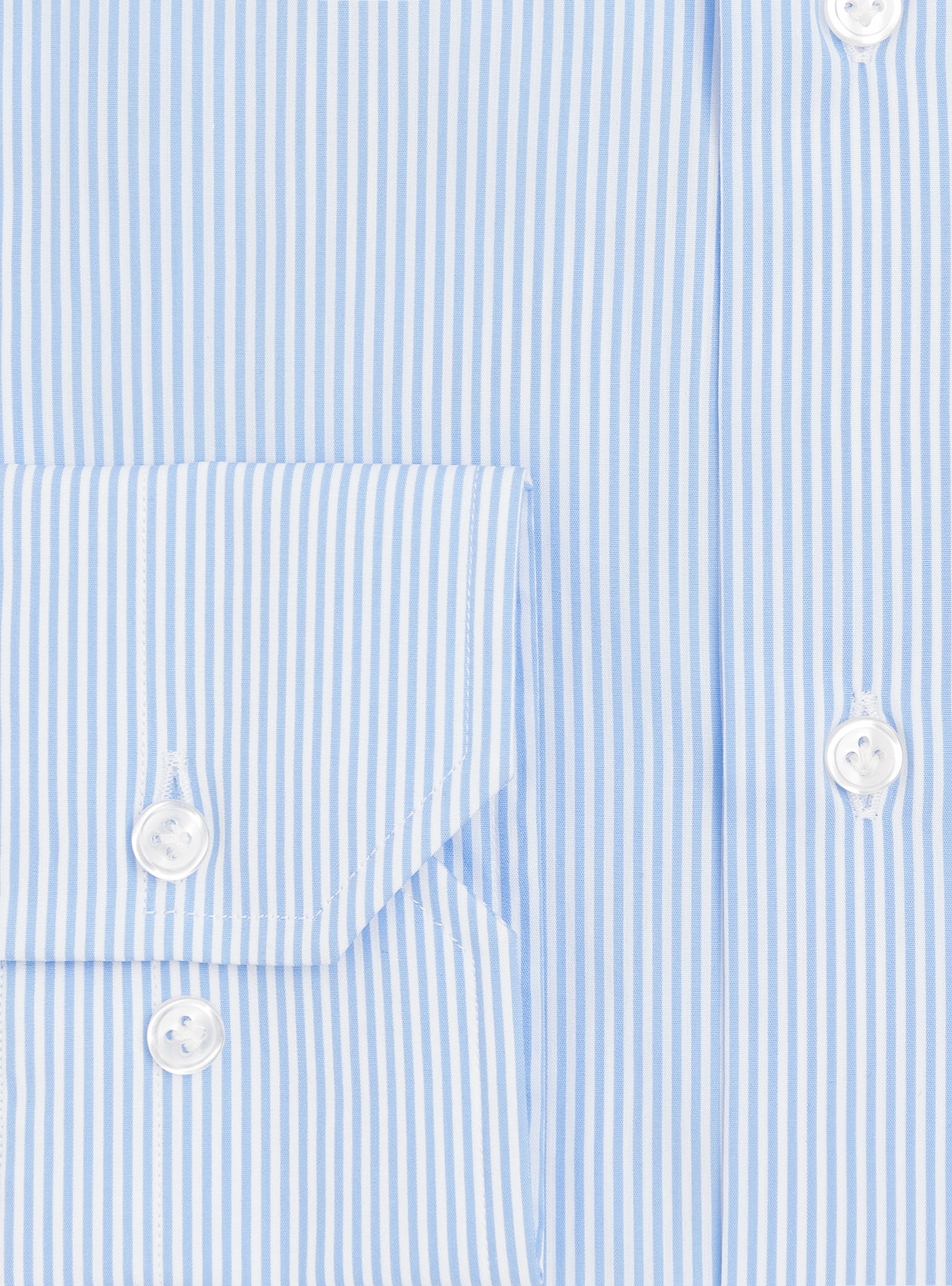 Camicia slim fit in popeline stretch rigato, AZZURRO