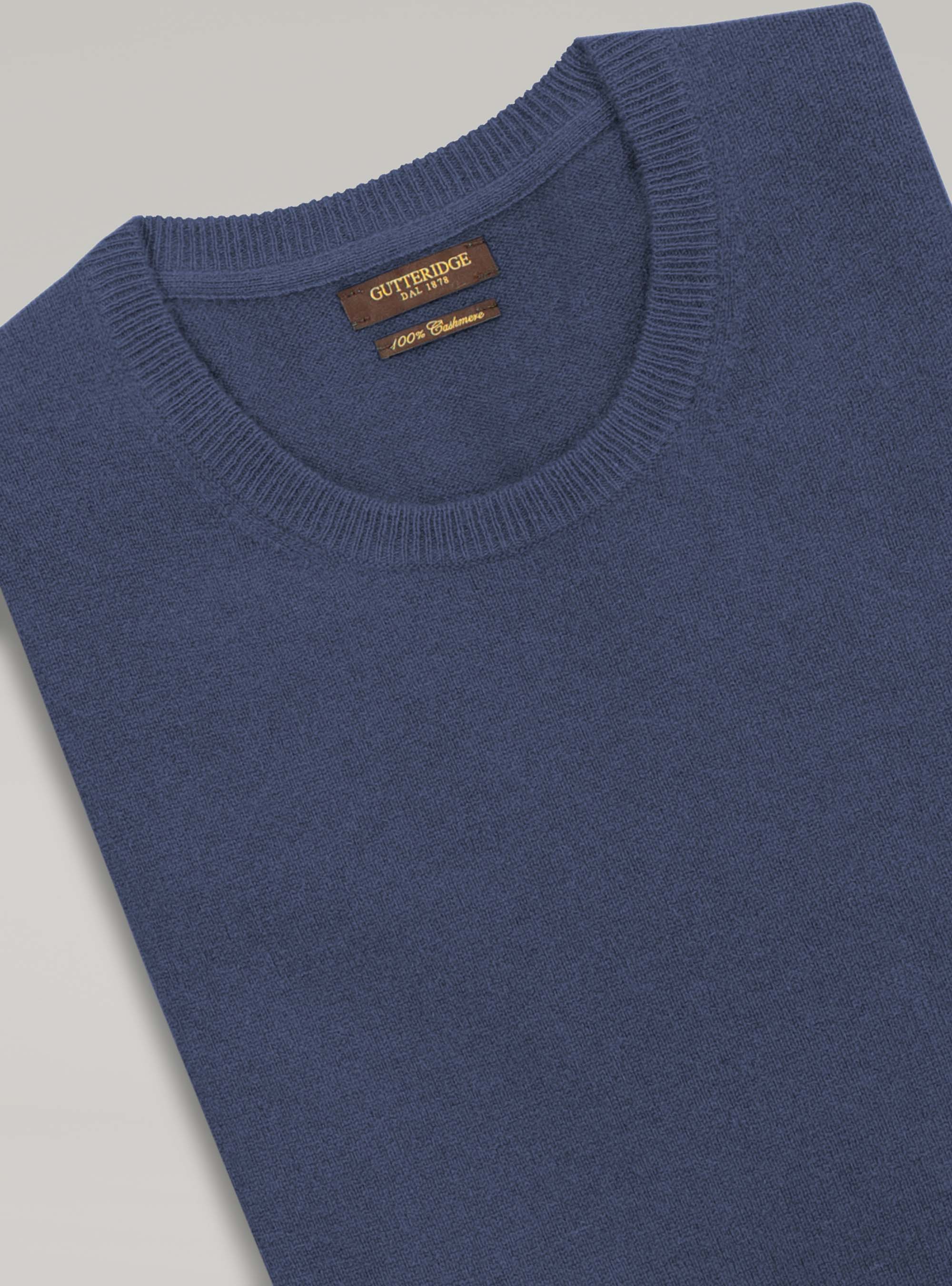 Maglia girocollo 100% cashmere, INCHIOSTRO