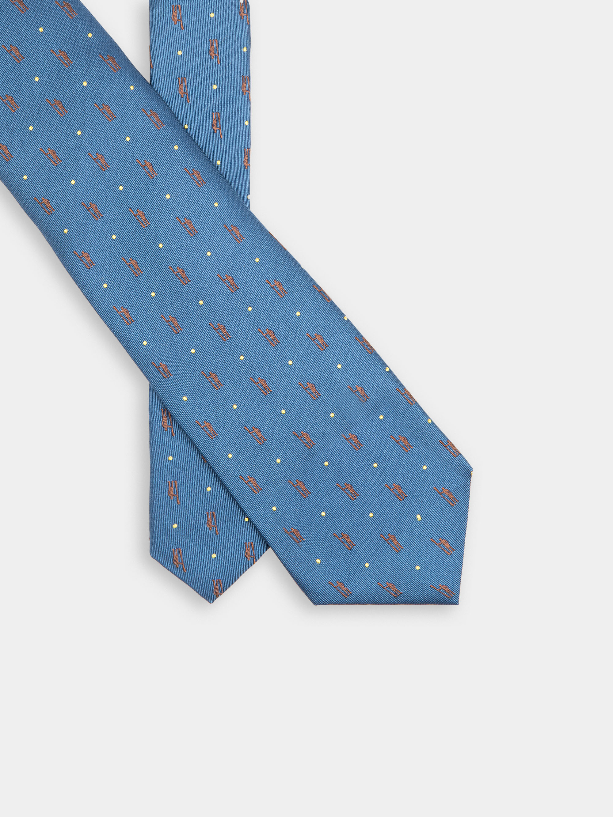 Cravatta in seta con logo, BLU