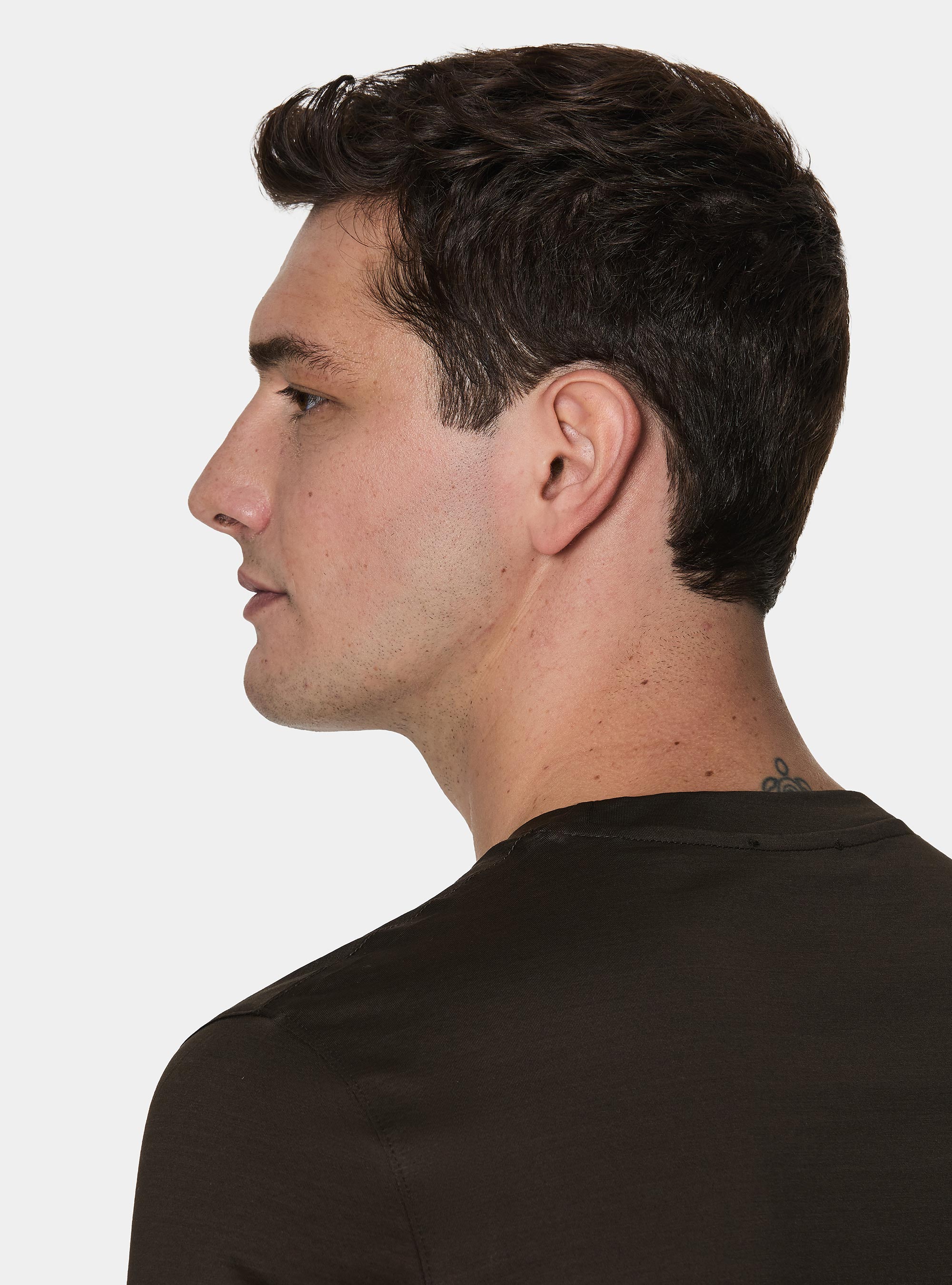 Short-sleeved T-shirt in lisle yarn, BROWN